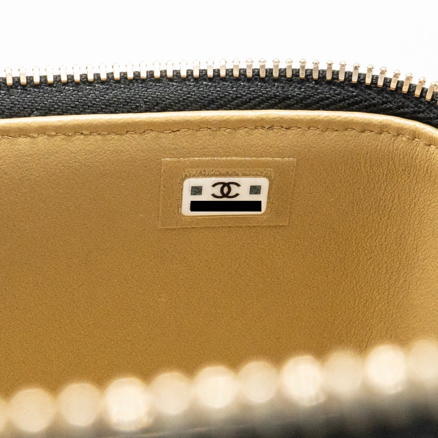 Chanel 24a Long Vanity Case With CC Logo Adjustable Chain Lambskin Black (microchip)
