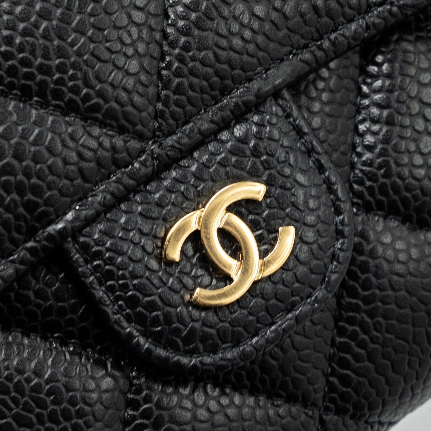 Chanel classic long flap wallet caviar black