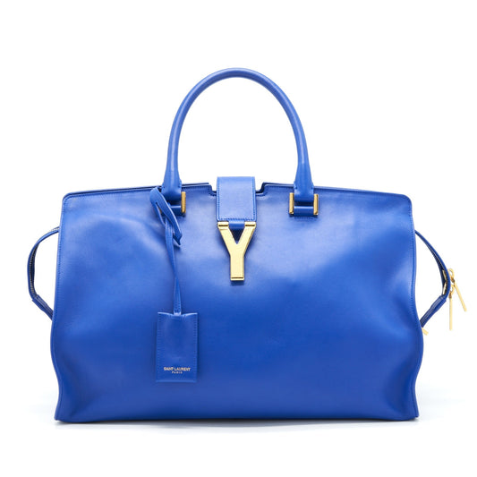 Saint Laurent Cabas Chyc Tote Purse Blue