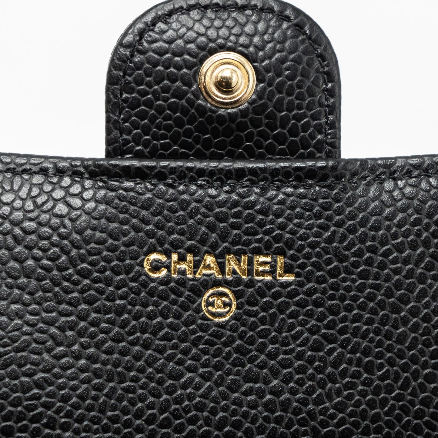 Chanel classic long flap wallet caviar black