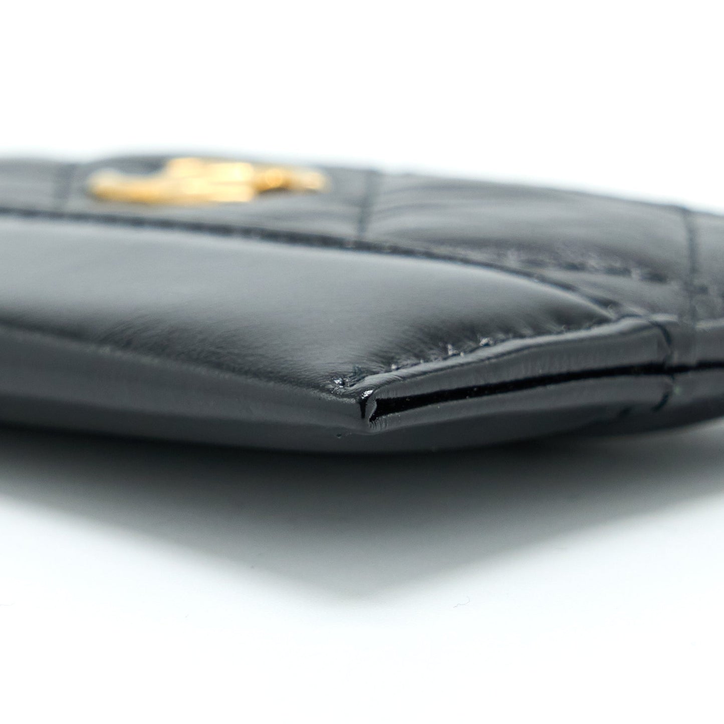 Chanel Gabrielle Card Holder Aged Calfskin Black