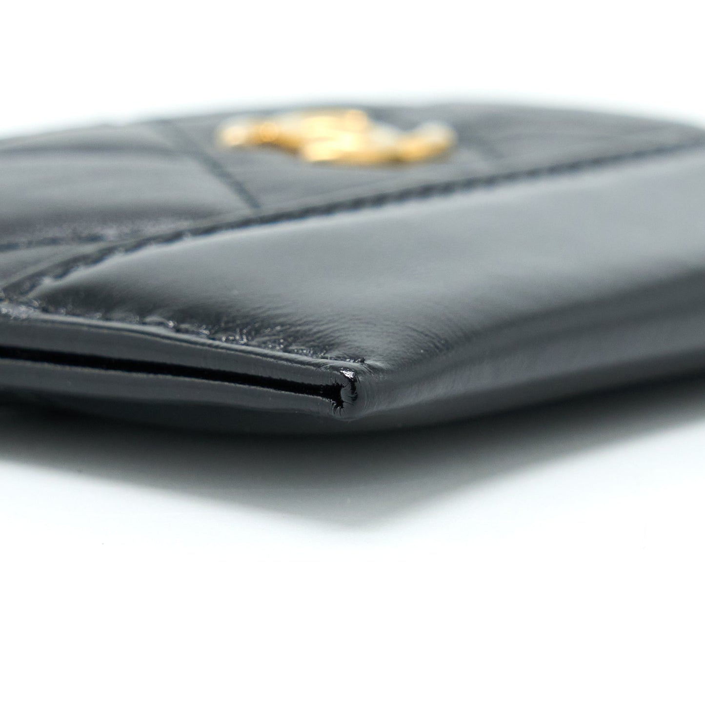 Chanel Gabrielle Card Holder Aged Calfskin Black