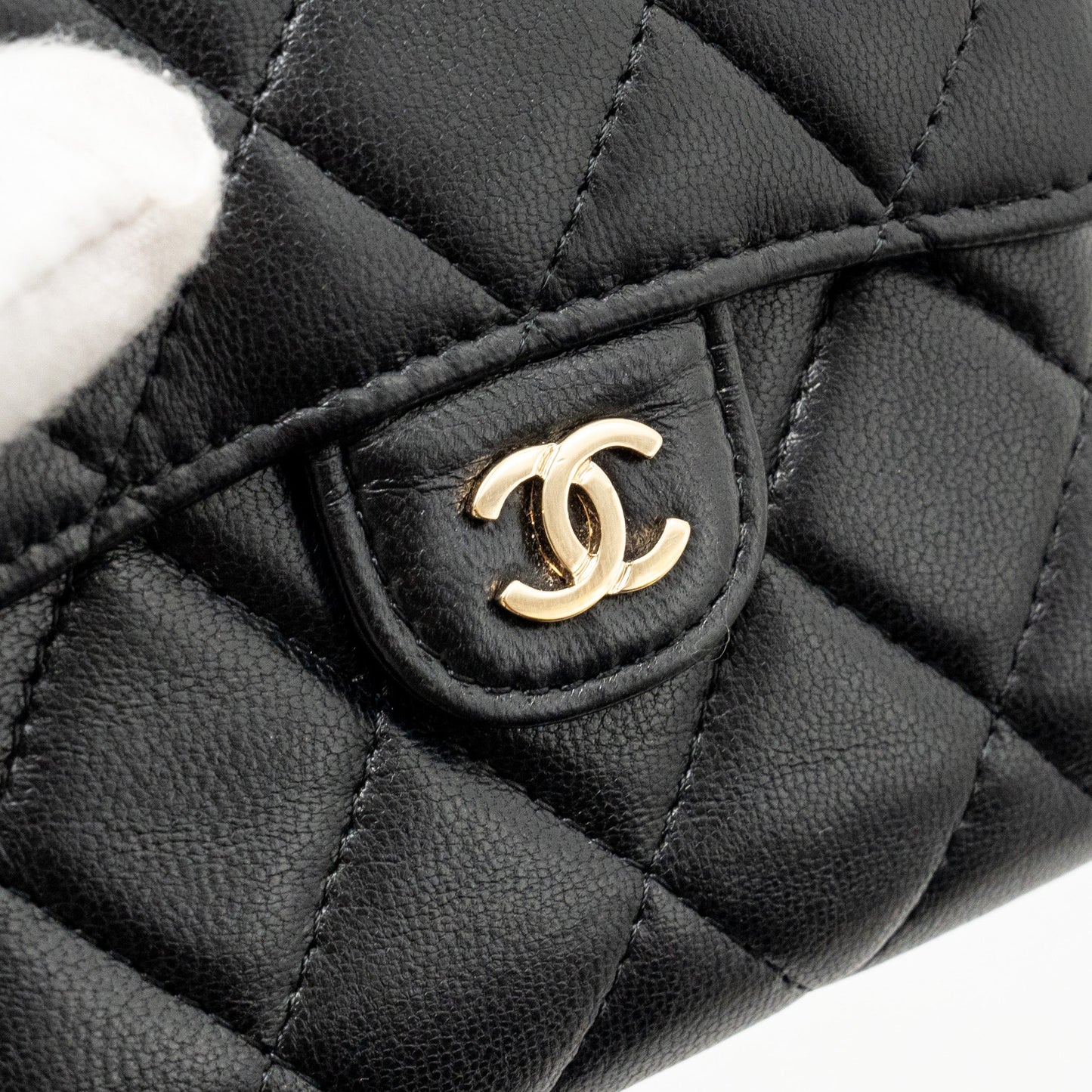 Chanel Classic Small Flap Wallet Lambskin Black L