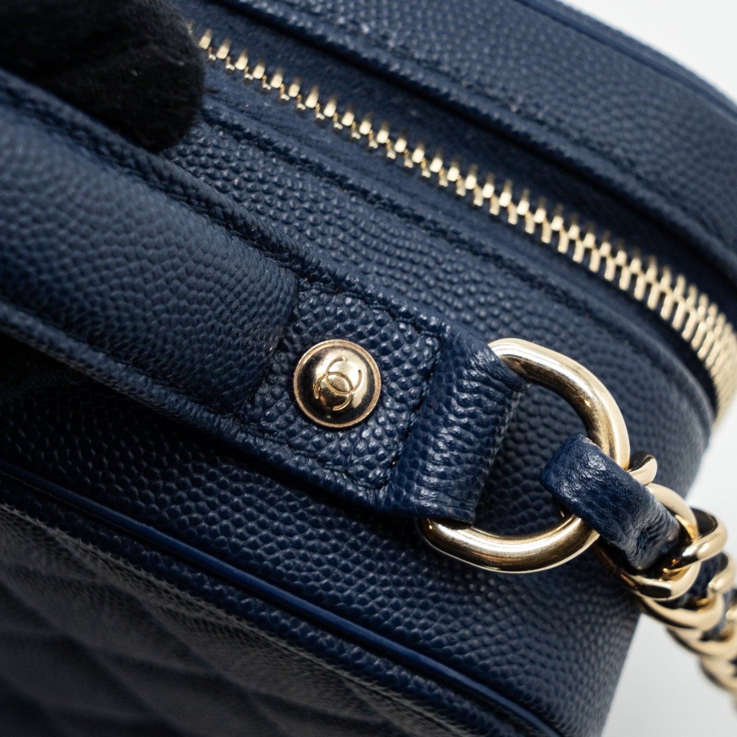 Chanel Filigree camera bag caviar dark blue L