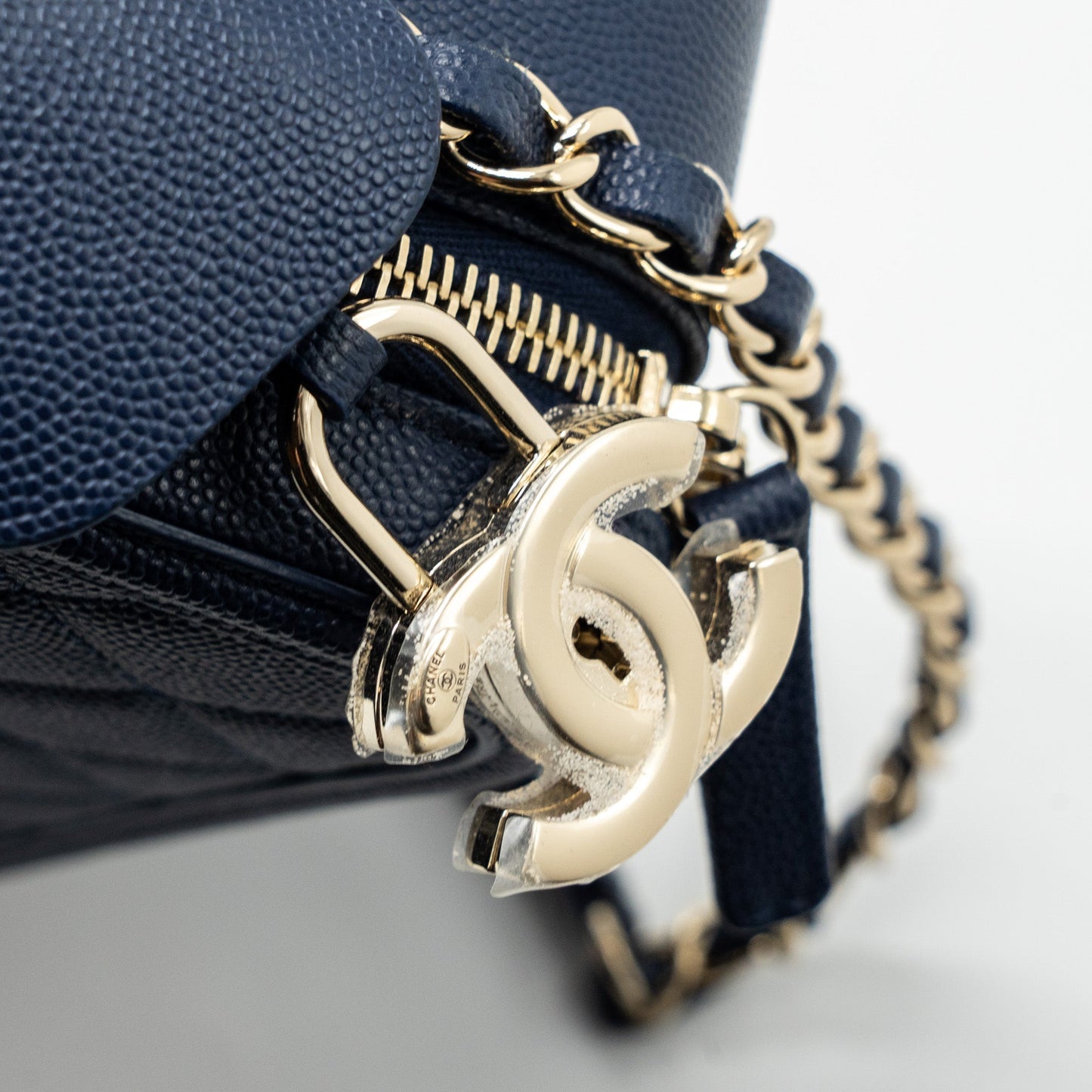 Chanel Filigree camera bag caviar dark blue L