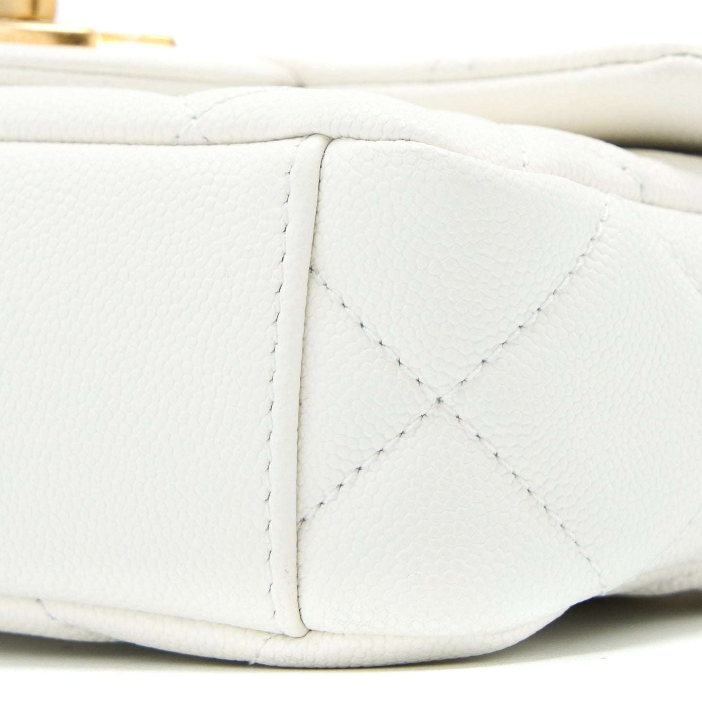 Chanel 22A Small Flap Bag Caviar White With  (Microchip)