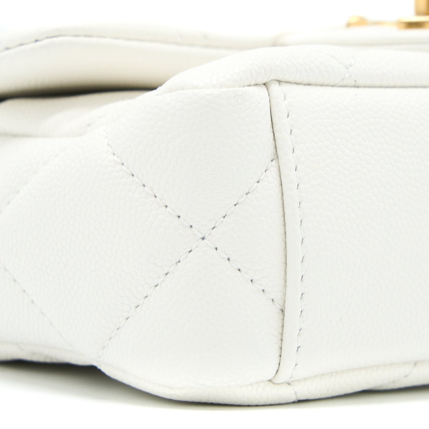 Chanel 22A Small Flap Bag Caviar White With  (Microchip)