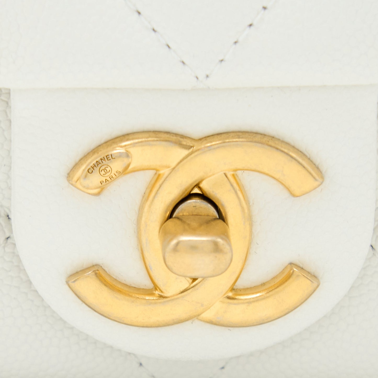 Chanel 22A Small Flap Bag Caviar White With  (Microchip)