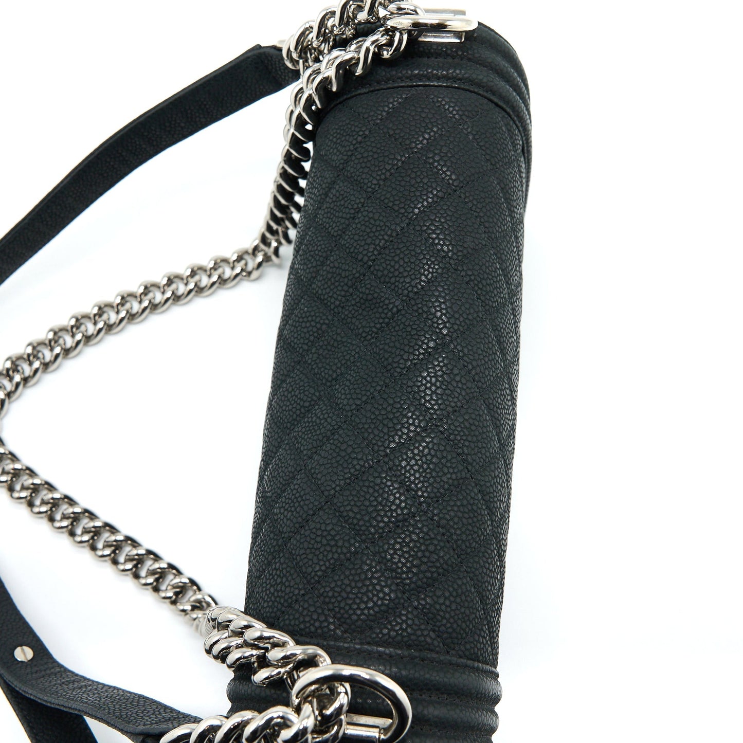 Chanel Medium Boy Bag Grained Calfskin Black