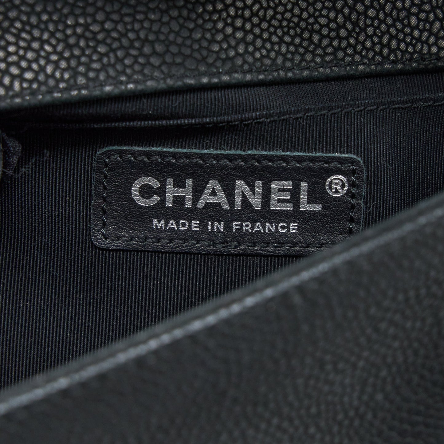 Chanel Medium Boy Bag Grained Calfskin Black