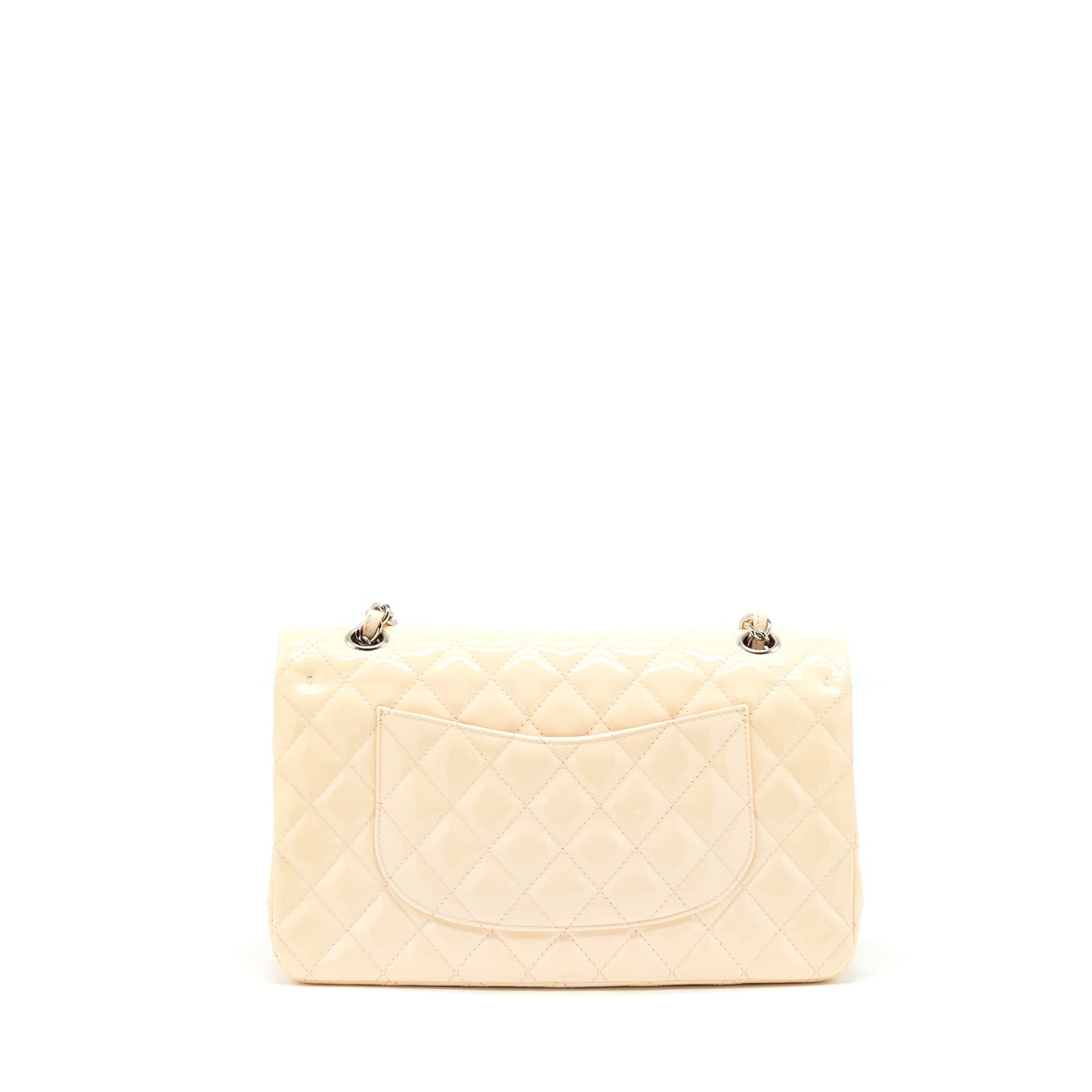 Chanel patent leather medium classic double flap bag Beige