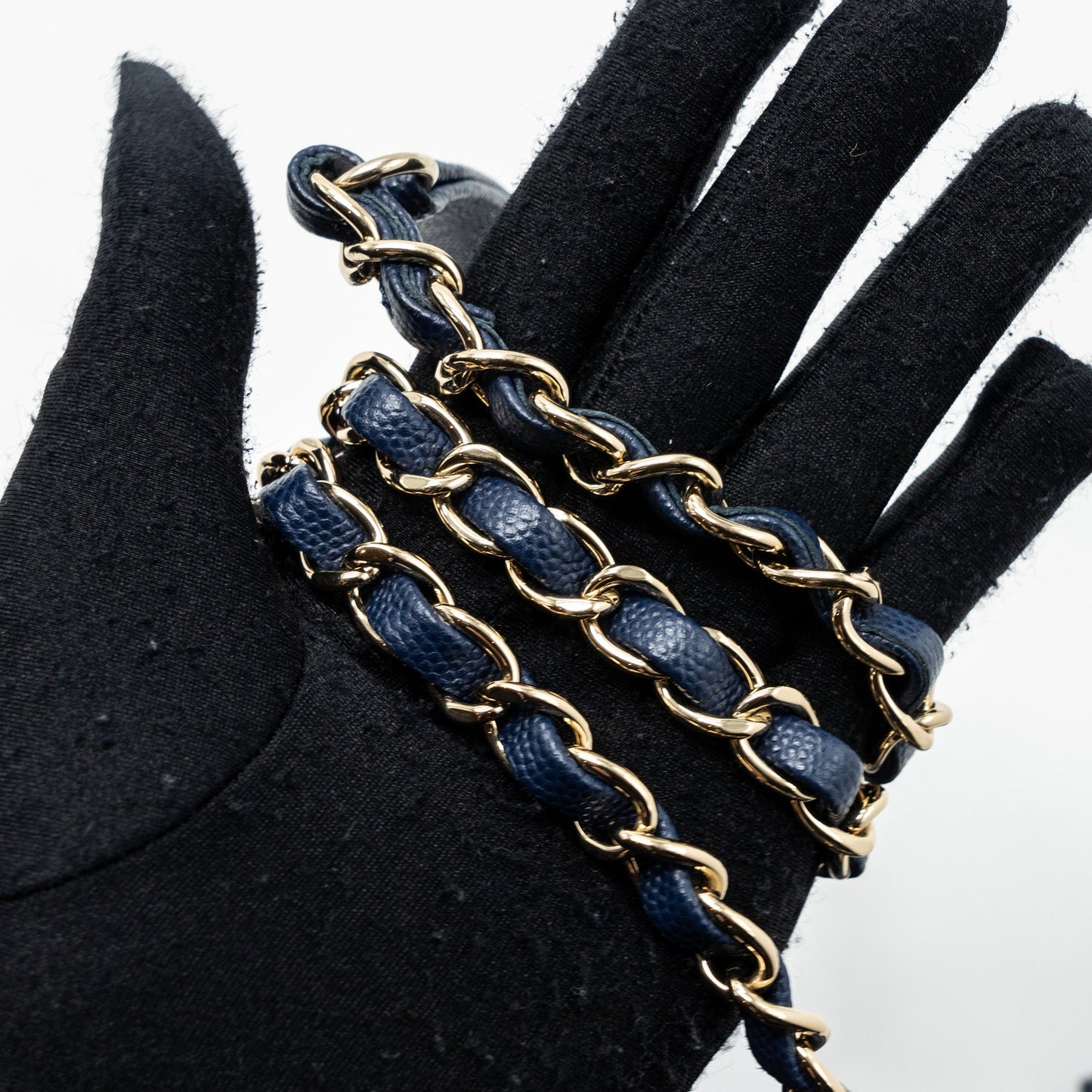 Chanel Filigree camera bag caviar dark blue L