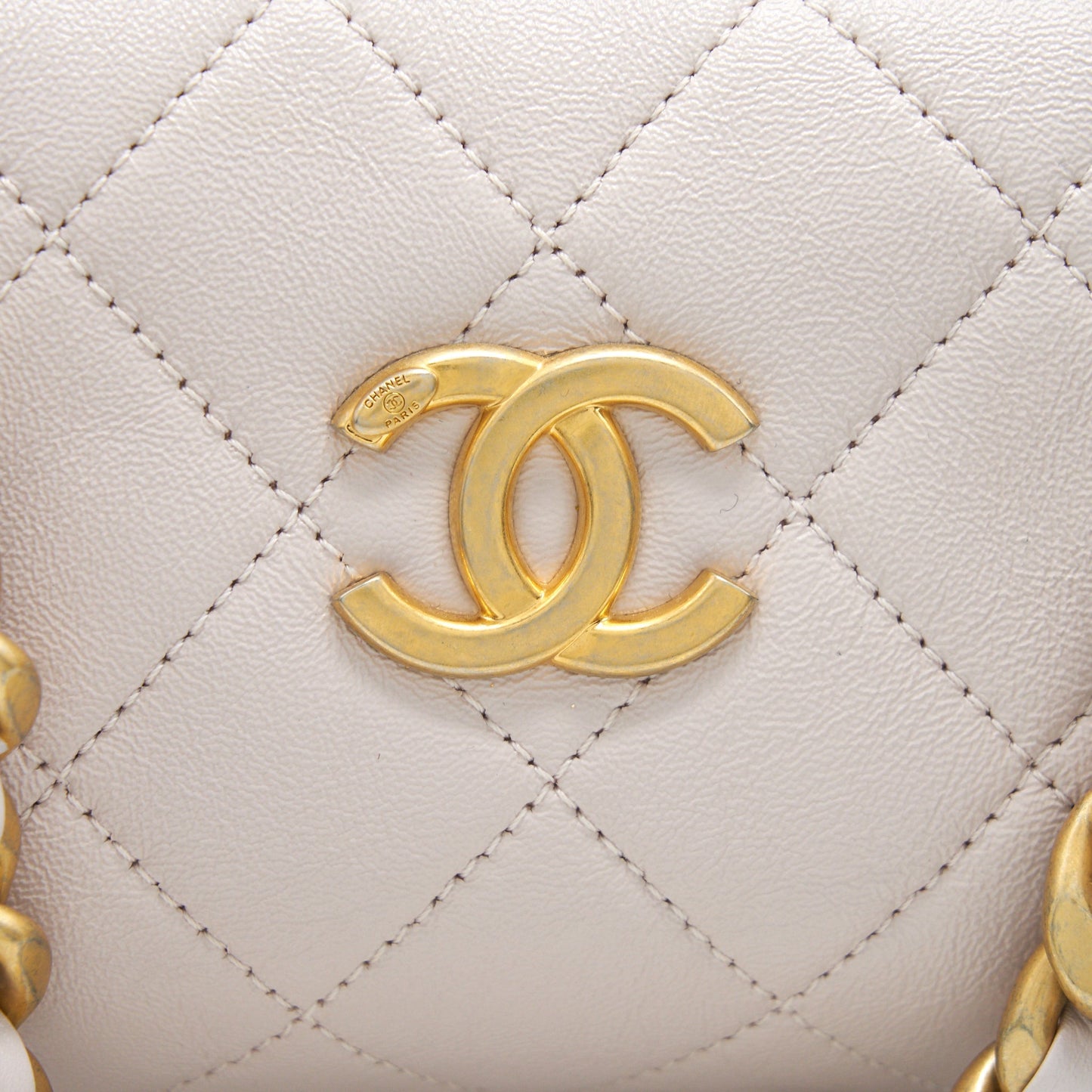Chanel mini Bowling bag with chain light purple