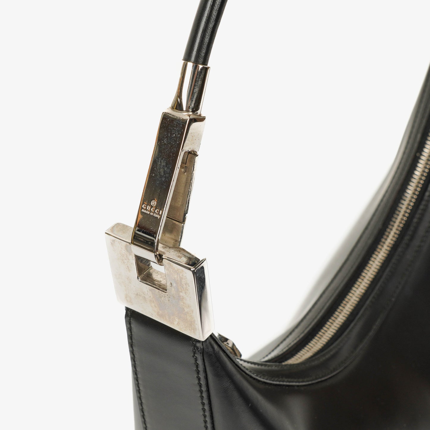 Gucci Black Leather Hobo Shoulder Bag