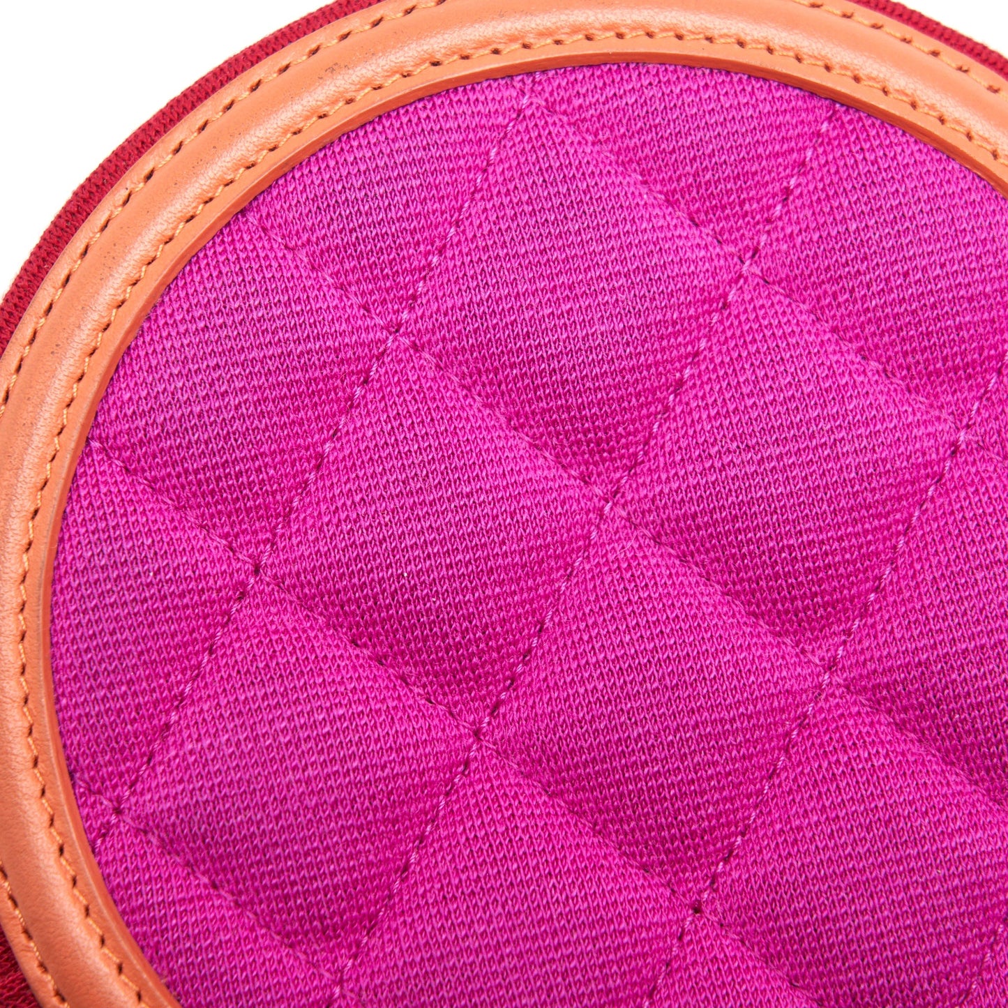 Chanel mini round Vanity with Chain Fabric Multi colour