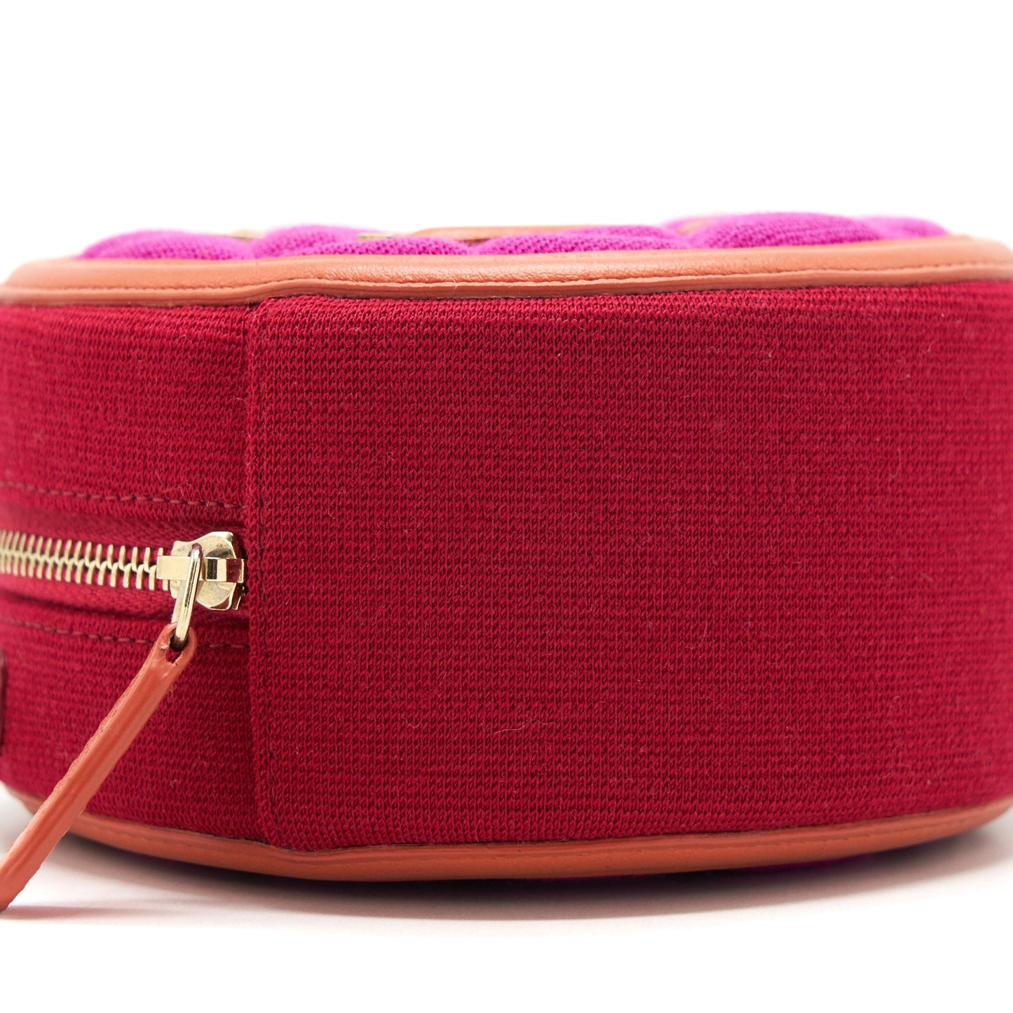 Chanel mini round Vanity with Chain Fabric Multi colour