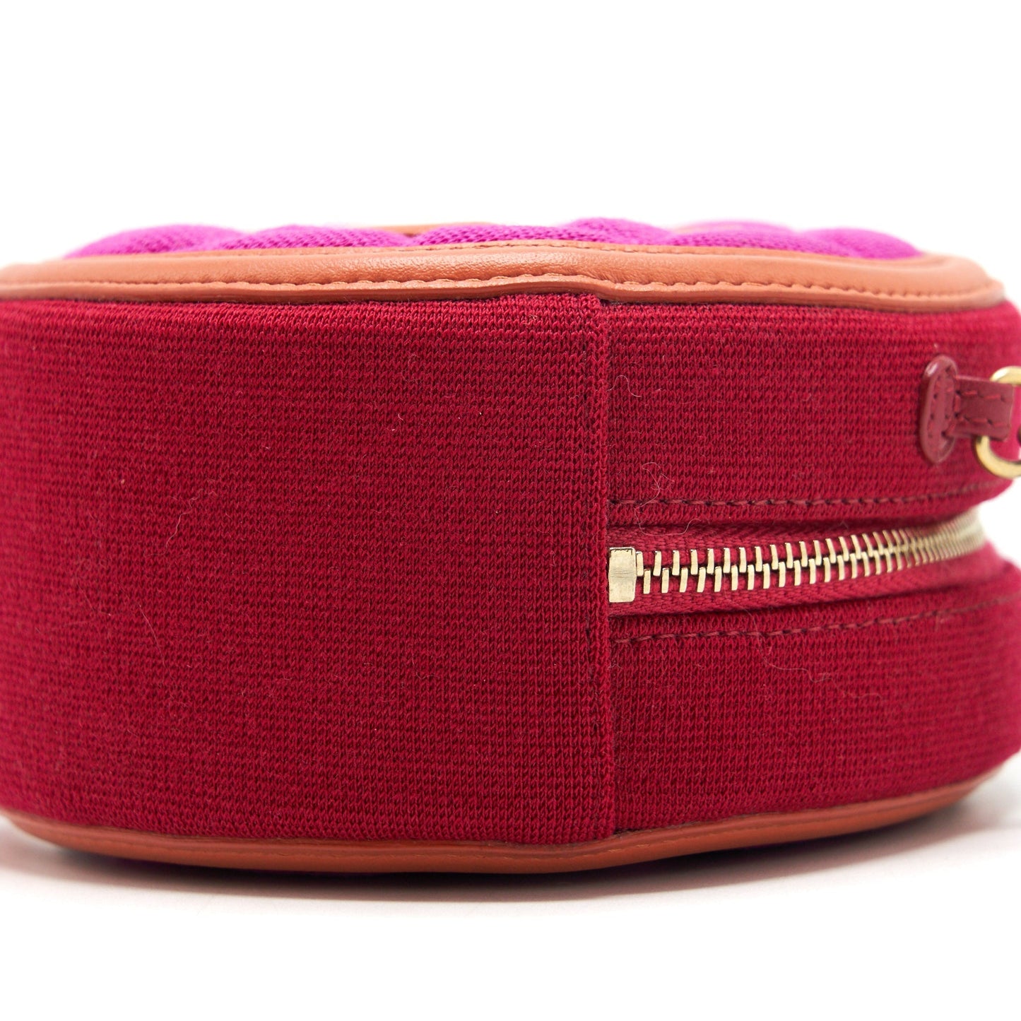 Chanel mini round Vanity with Chain Fabric Multi colour