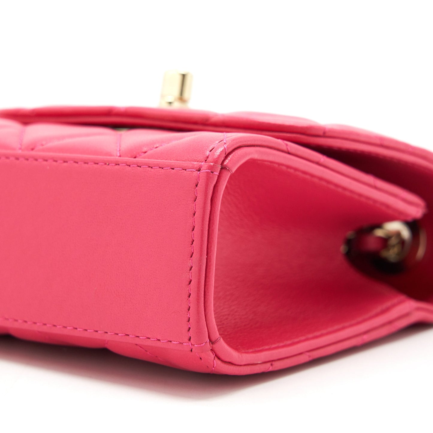 Chanel mini trendy cc chain wallet lambskin hot pink L