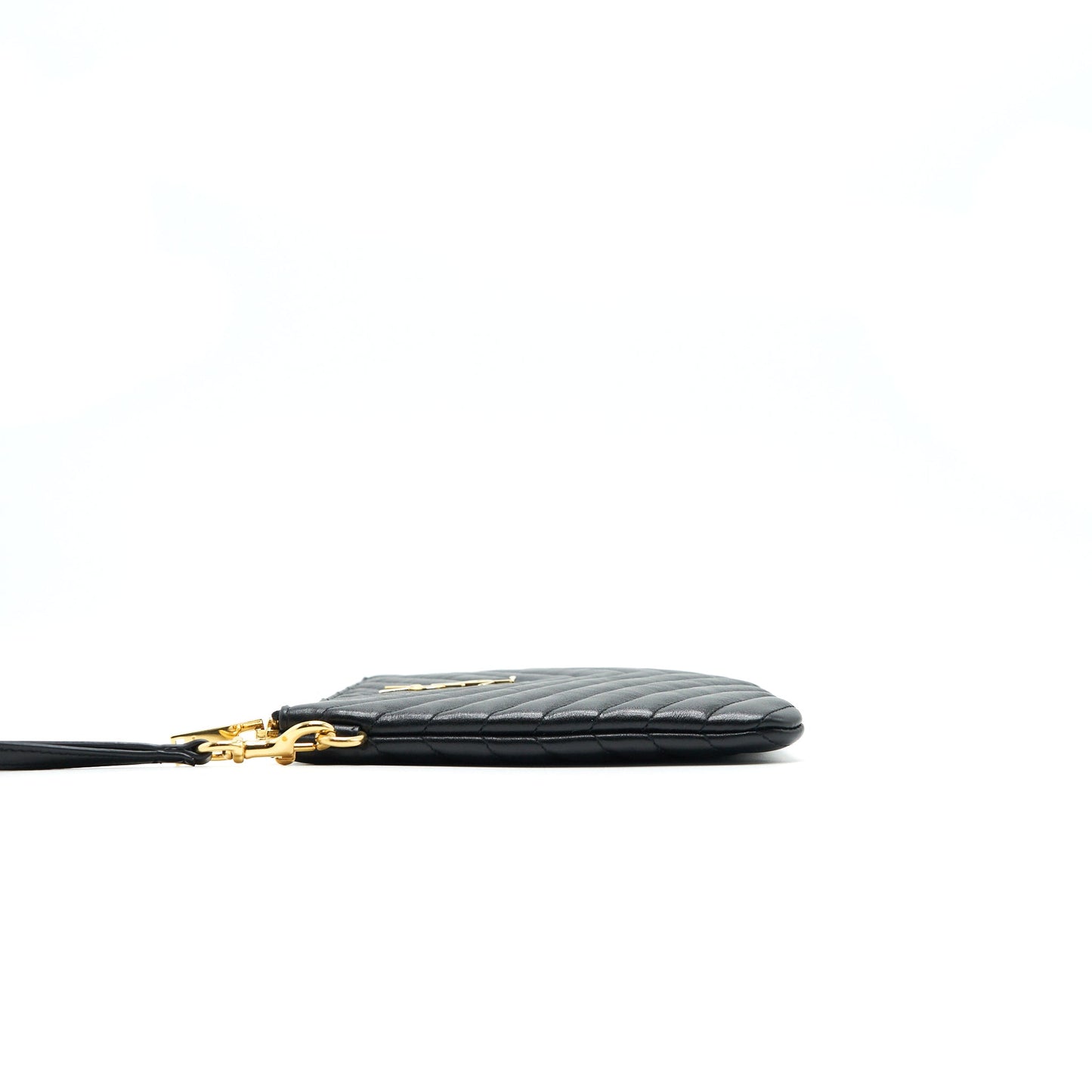 Saint Laurent Monogram Quilted Leather Pouch Black
