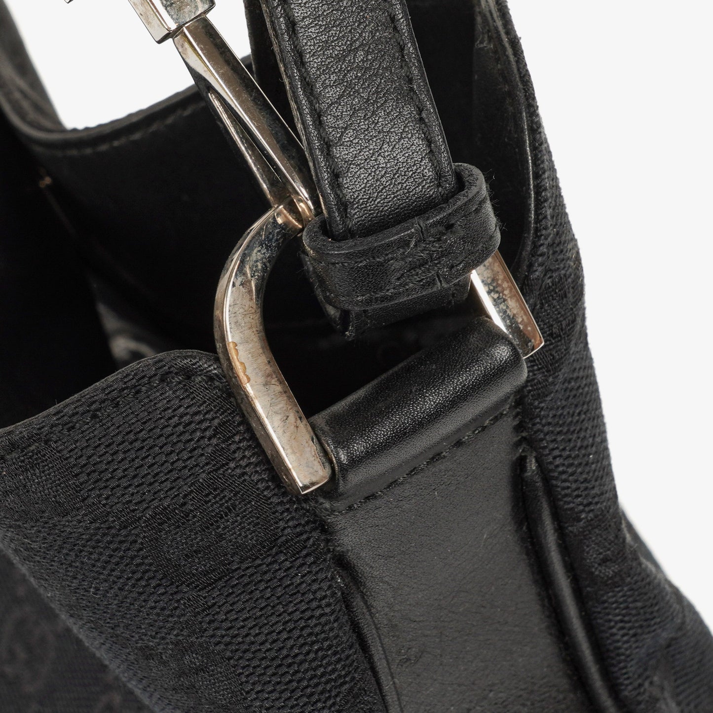 Gucci Bamboo Top Handle GG Canvas and Leather Hobo Bag