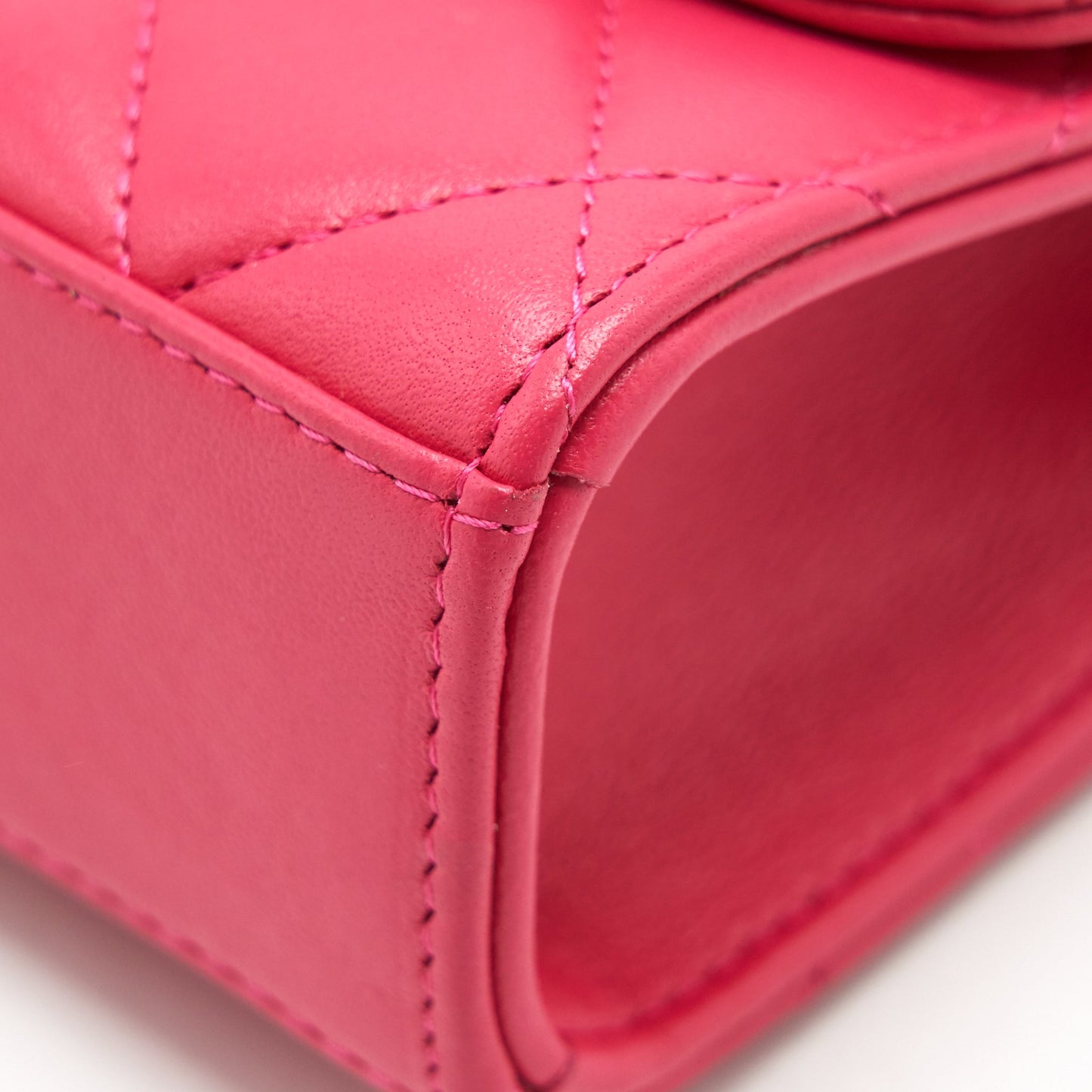 Chanel mini trendy cc chain wallet lambskin hot pink L