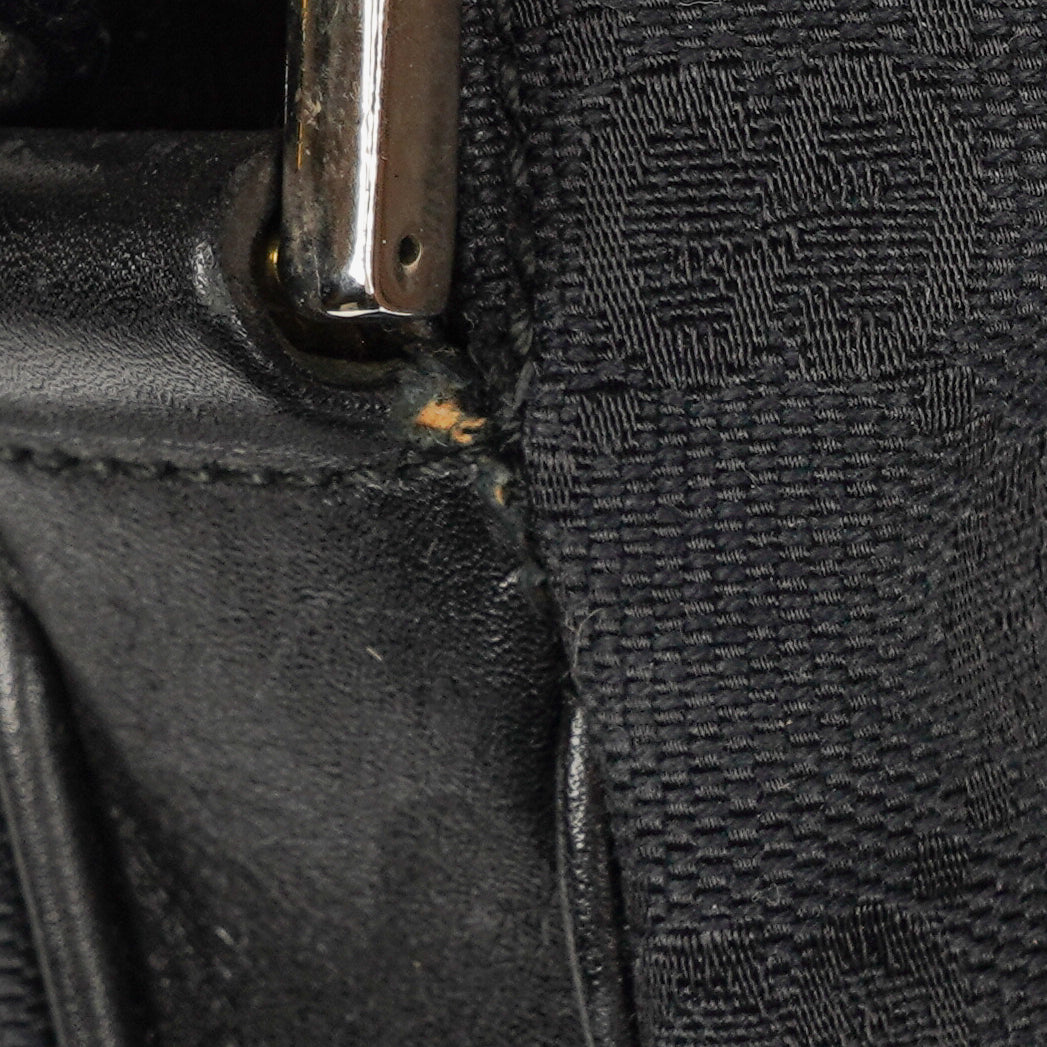 Gucci Bamboo Top Handle GG Canvas and Leather Hobo Bag