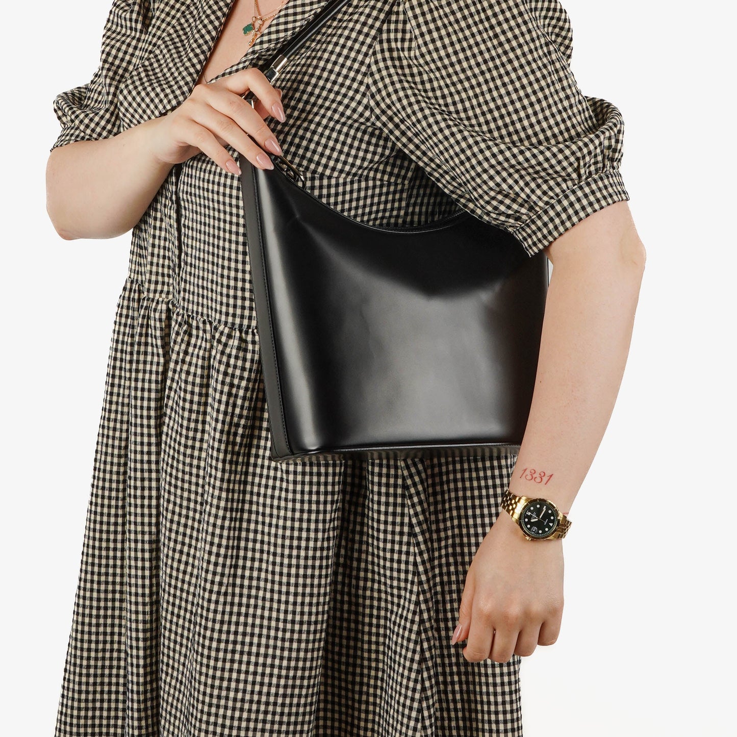 Gucci Black Leather Hobo Shoulder Bag
