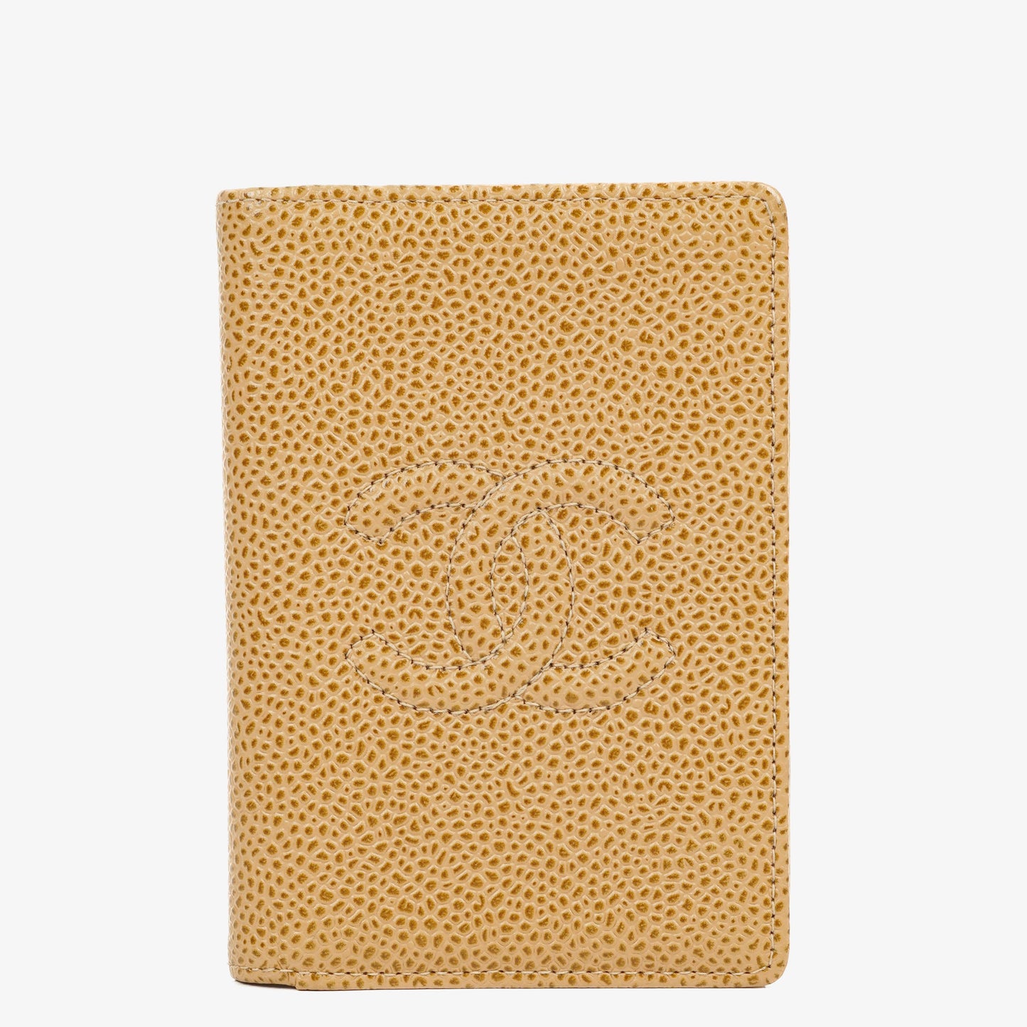 Chanel Timeless Caviar CC Card Holder Wallet Beige