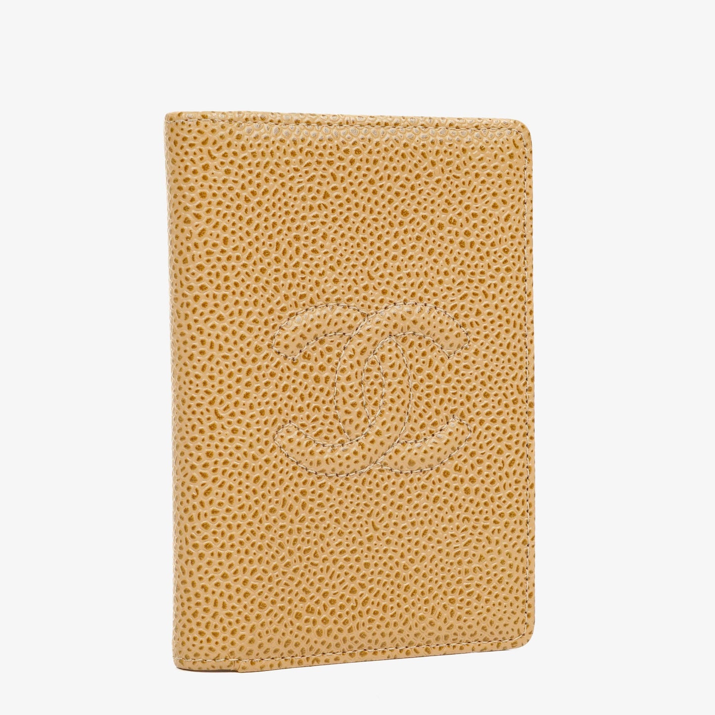 Chanel Timeless Caviar CC Card Holder Wallet Beige
