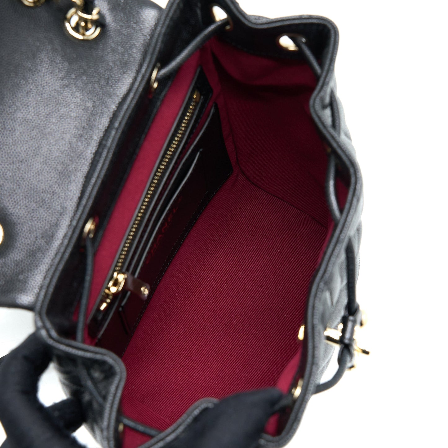 Chanel 23s Mini Flap Backpack Caviar Black L (Microchip)