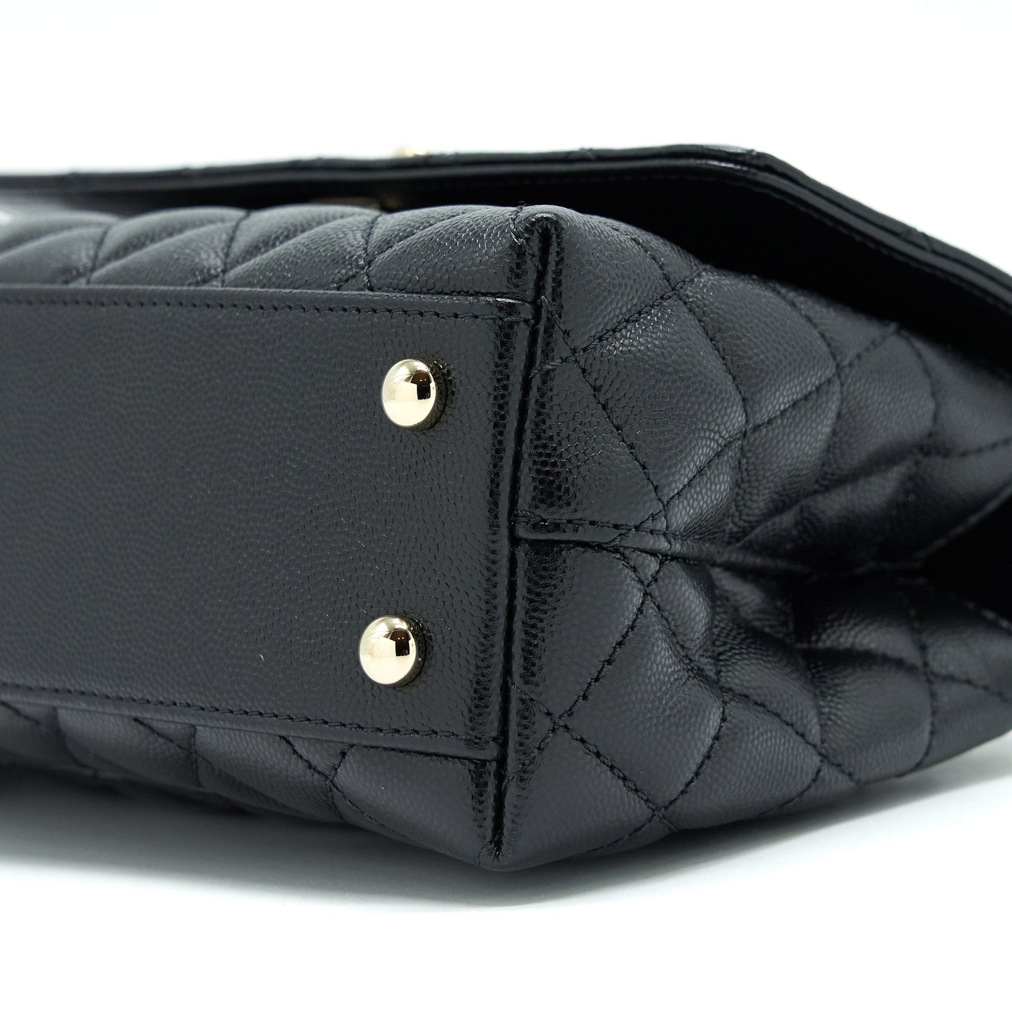Chanel Small Coco Handle 24cm Caviar Black L Embossed Handle