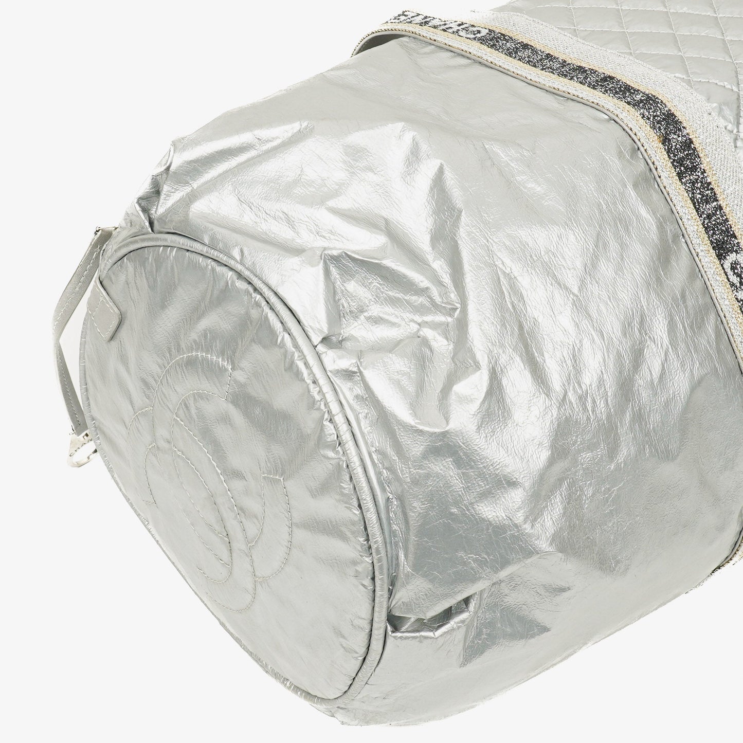Chanel Metallic Quilted Nylon Boston Bag