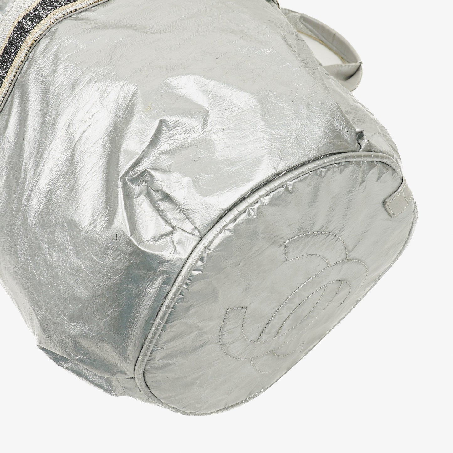 Chanel Metallic Quilted Nylon Boston Bag