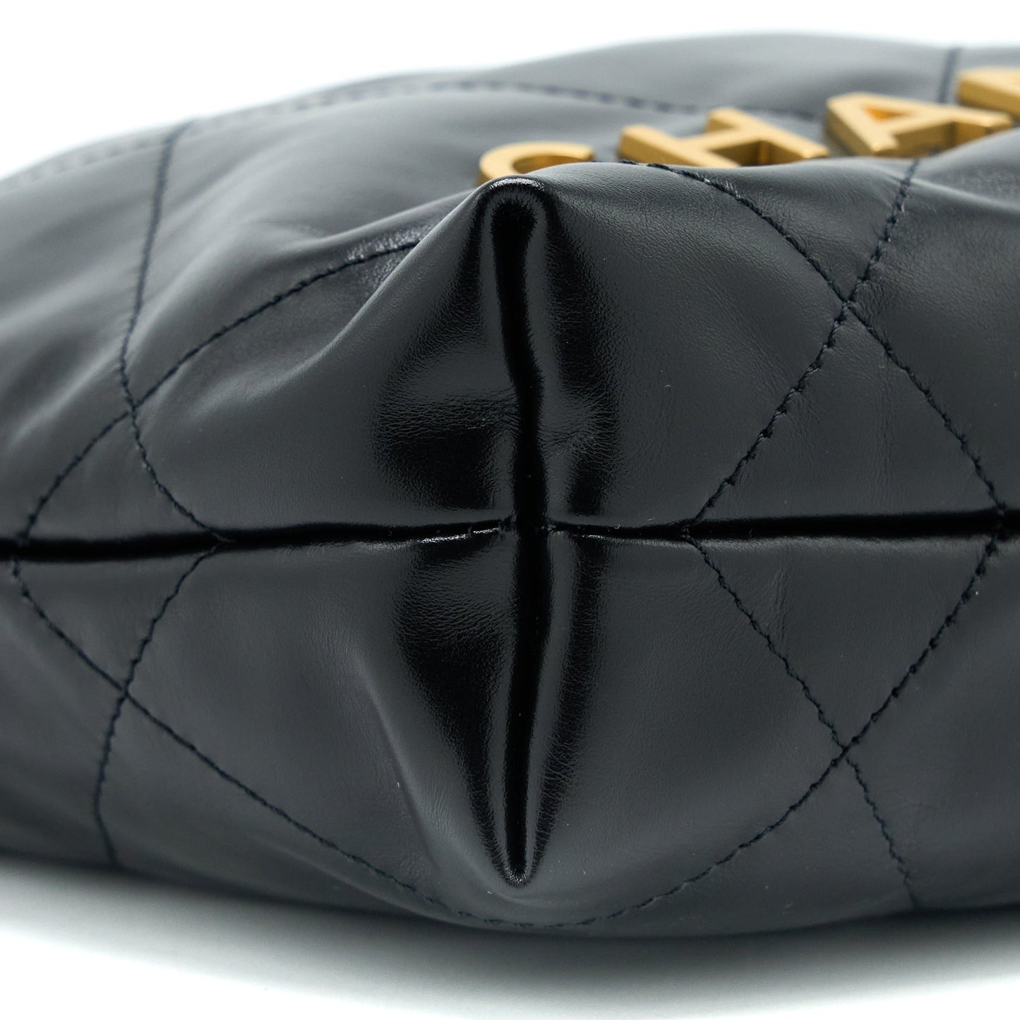 Chanel 23s Mini 22 Bag Aged Calfskin Black Brushed  (Microchip)