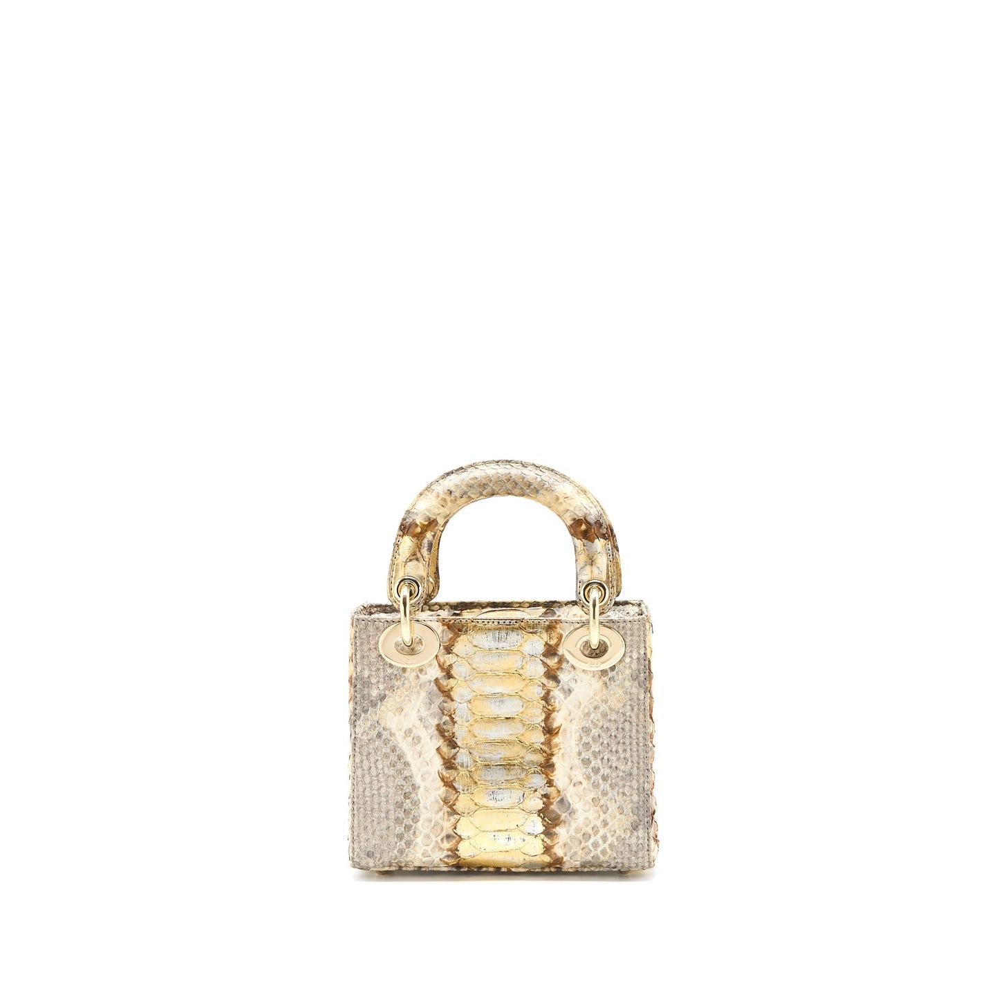 Dior Mini Lady Dior Python Gold/Beige