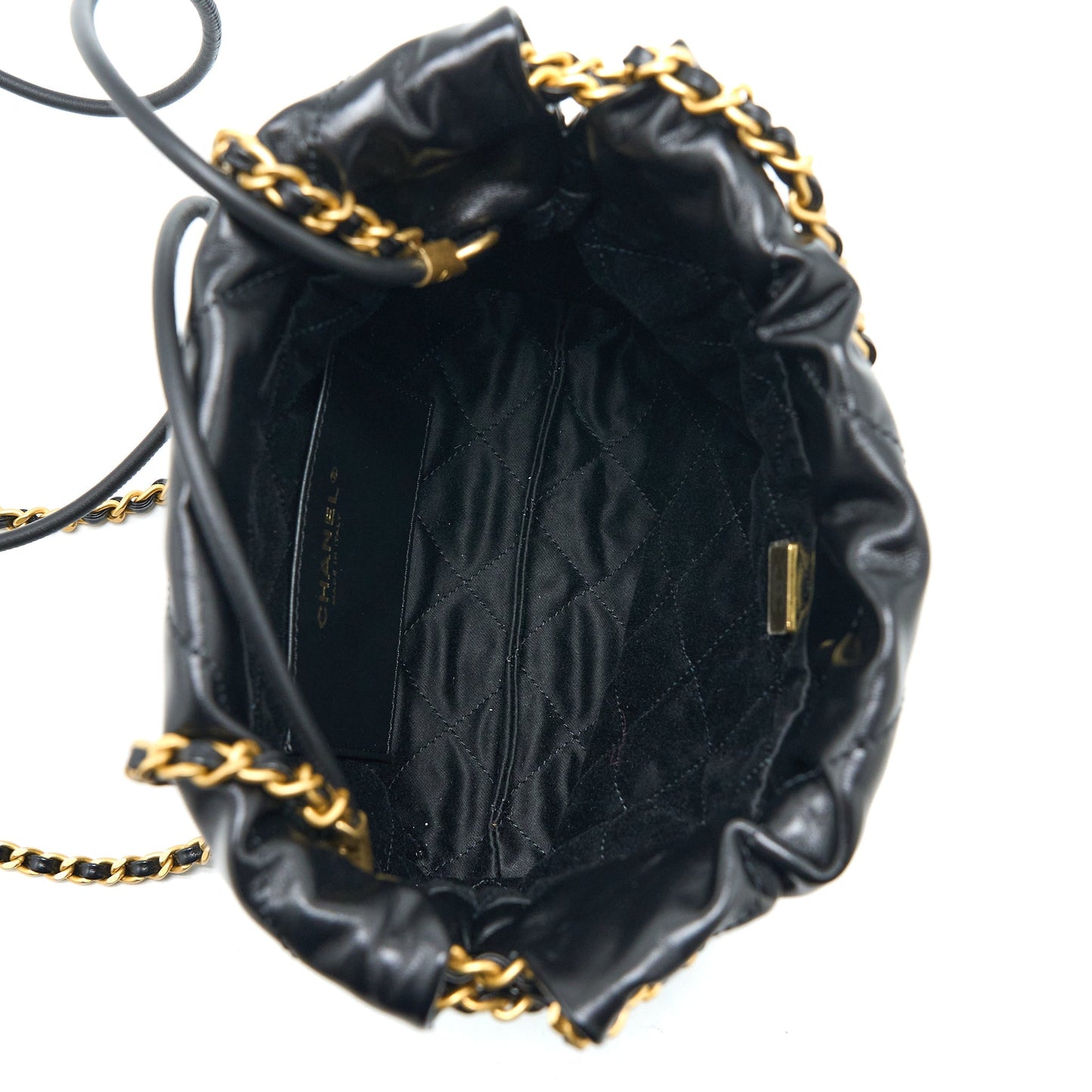 Chanel 23s Mini 22 Bag Aged Calfskin Black Brushed  (Microchip)
