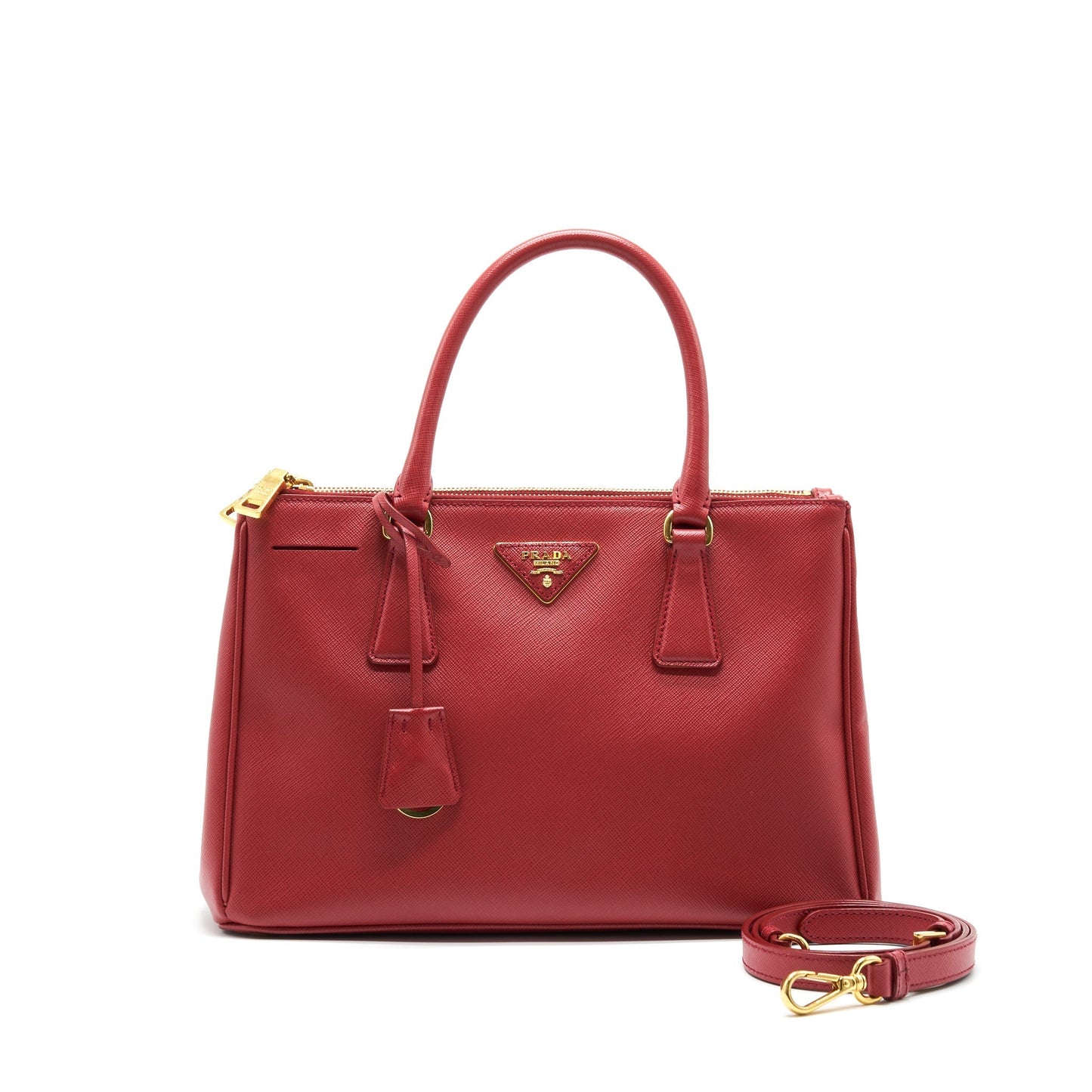 Prada Saffiano Tote Purse Red with