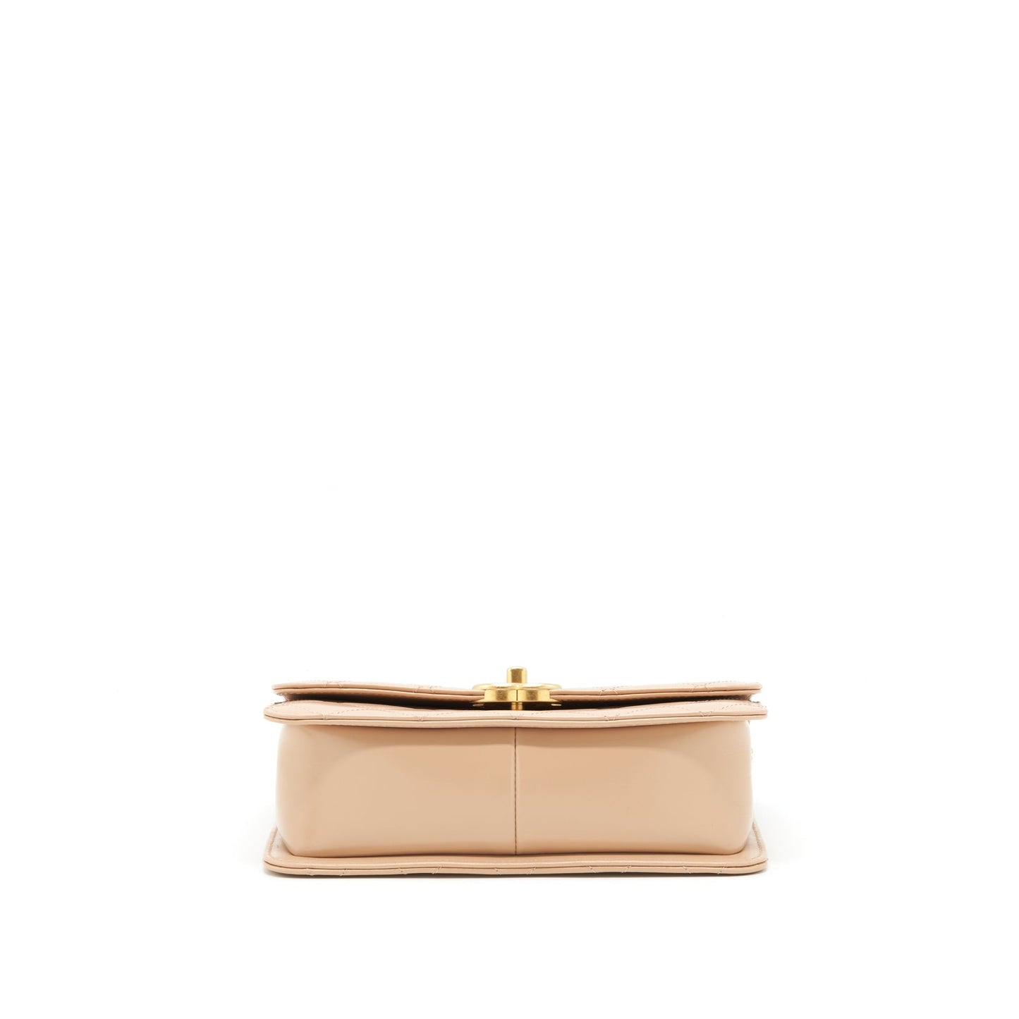 Chanel 21A Gold Crush Flap Bag Calfskin Beige