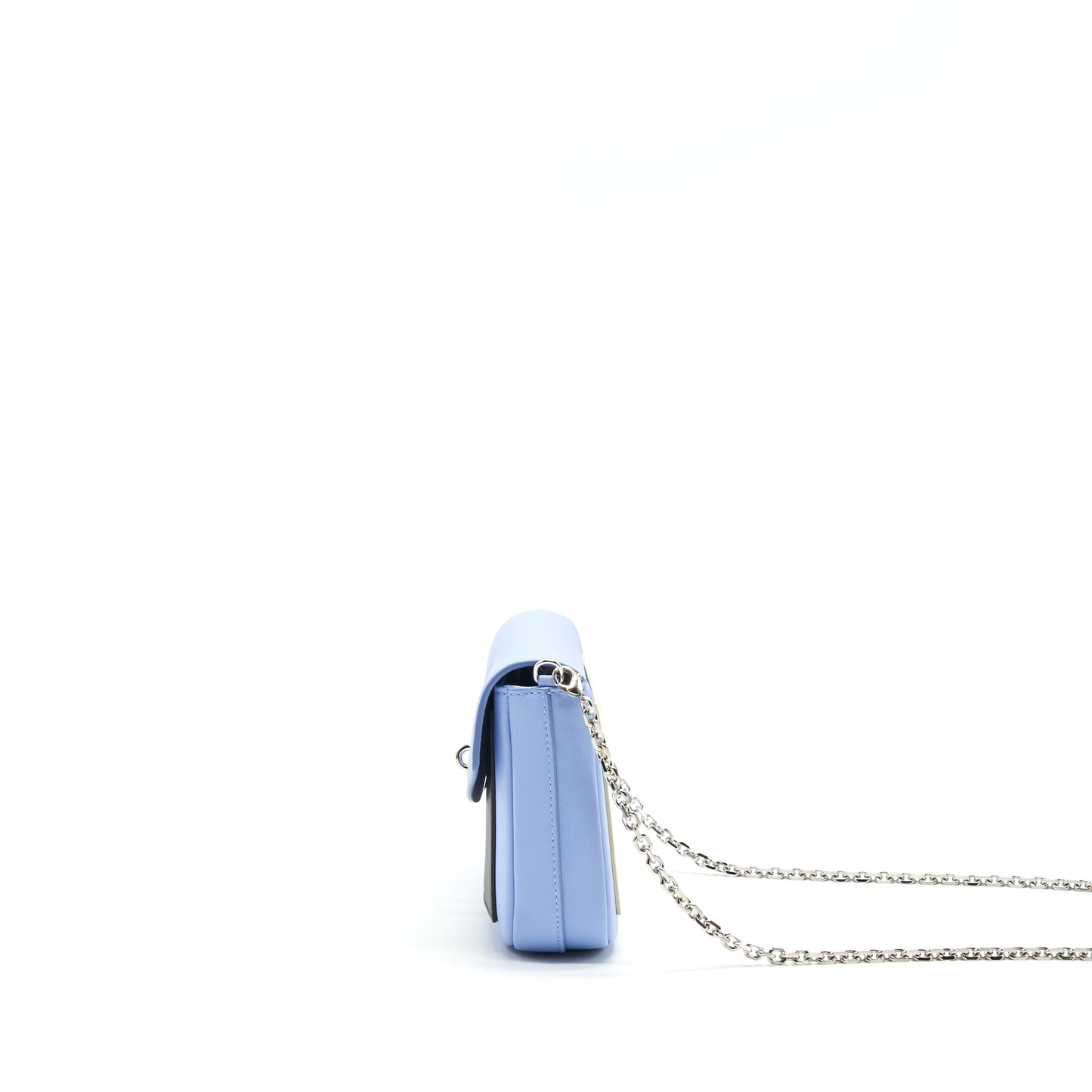 Dior Evening Wallet on chain Light Blue/ black/ White