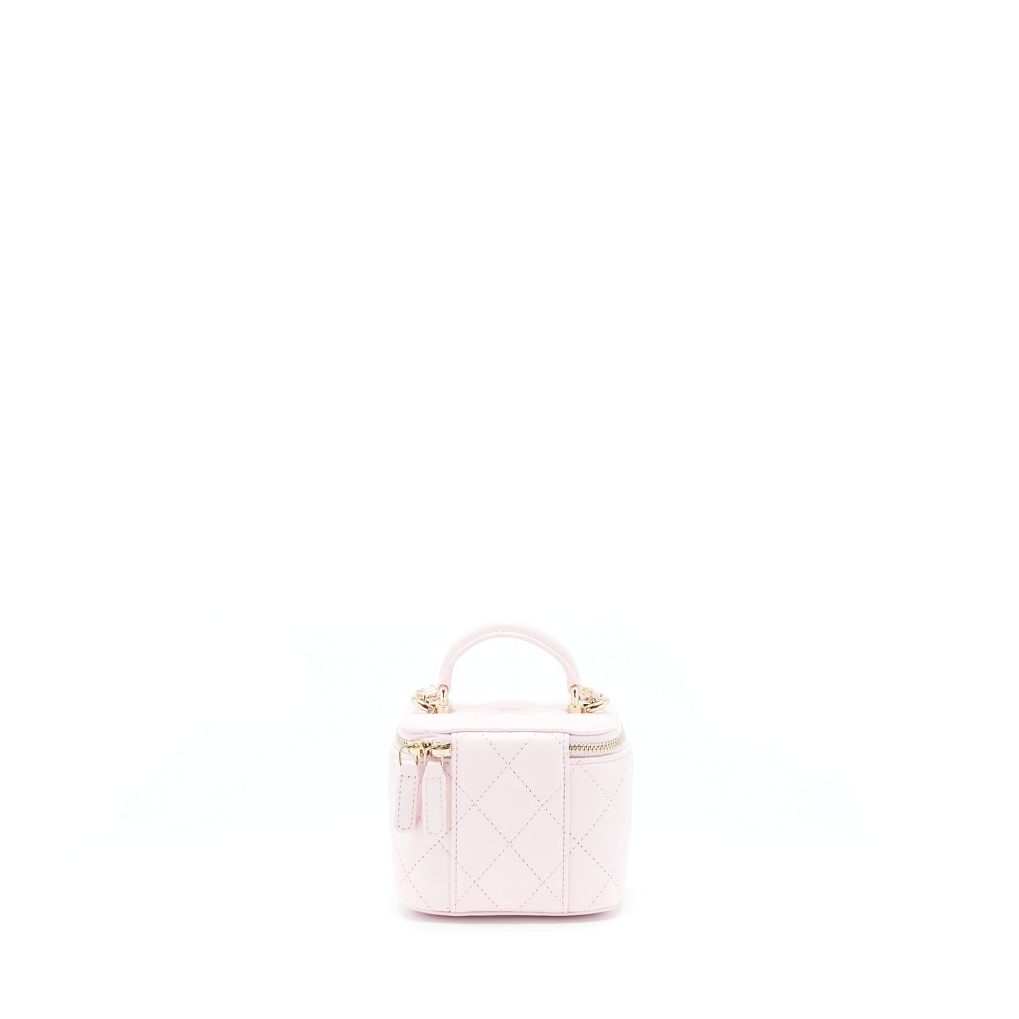 Chanel 22P Top Handle Mini Vanity With Chain Lambskin Light Pink L