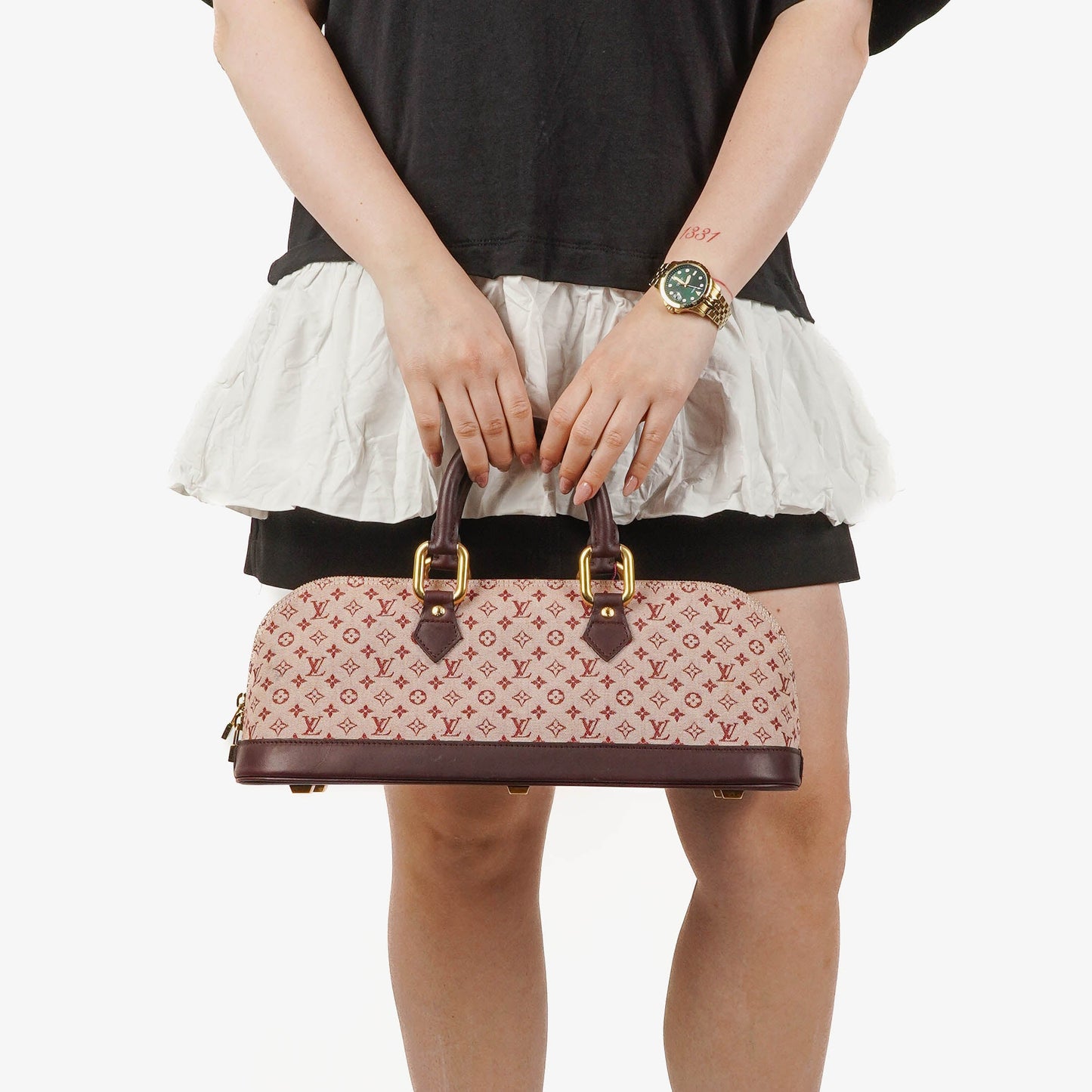 Louis Vuitton Mini Alma Long Cherry Monogram Handbag