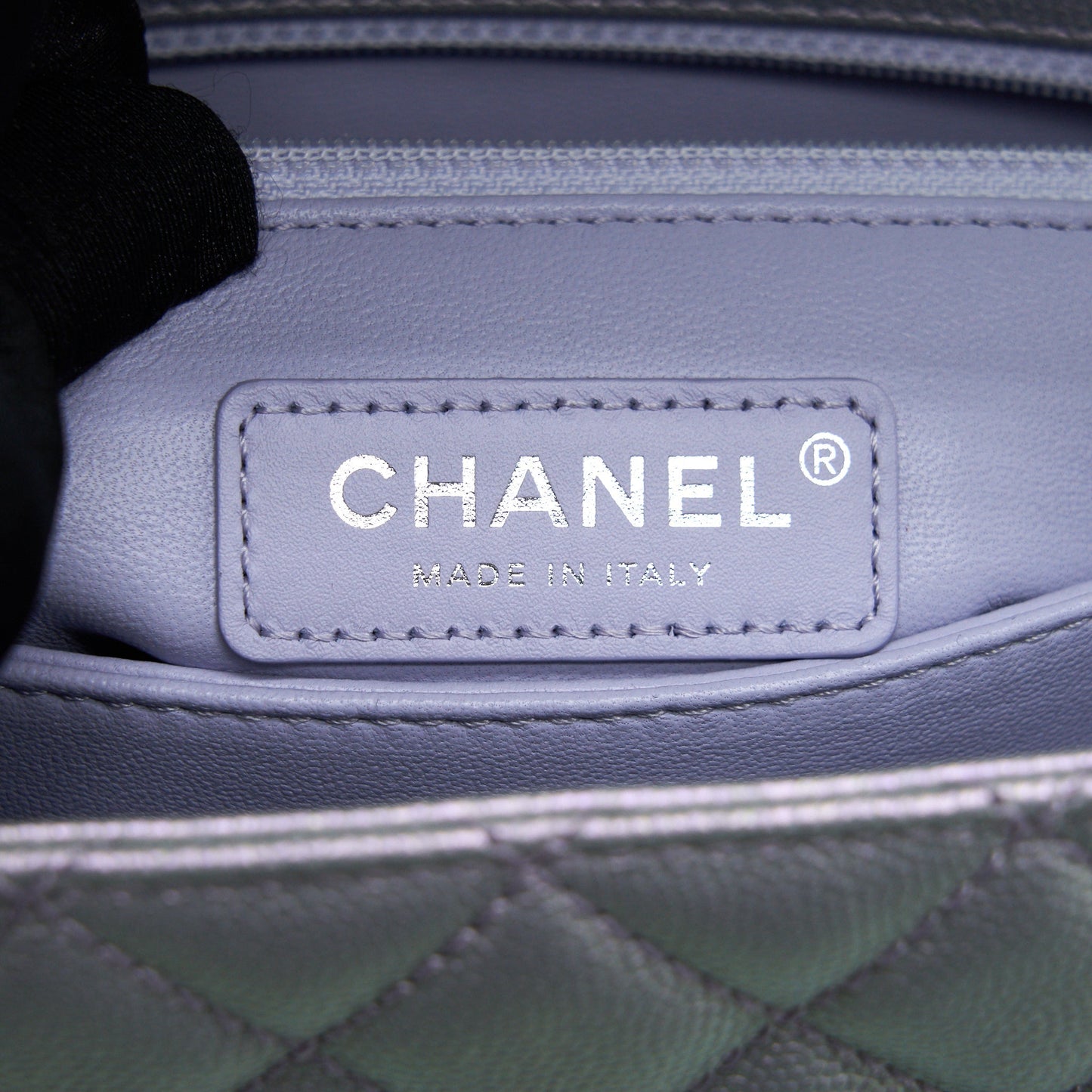 Chanel 21K Small Coco Handle 24cm Caviar Iridescent Lilac Rainbow Hardware