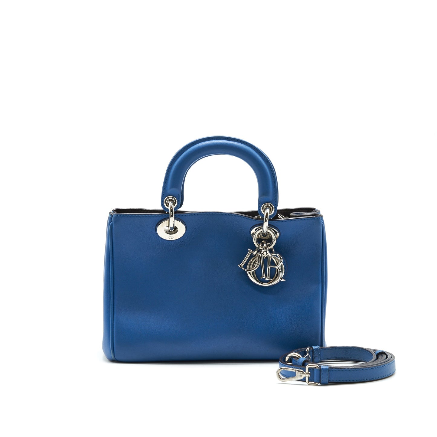 Dior Mini Diorissimo Purse Blue/ Brown with