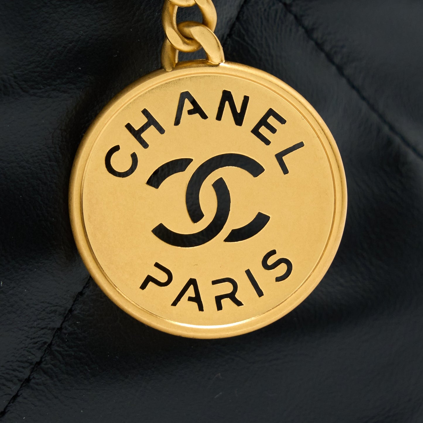 Chanel Small 22 Bag white letter Shiny Calfskin  (Microchip)