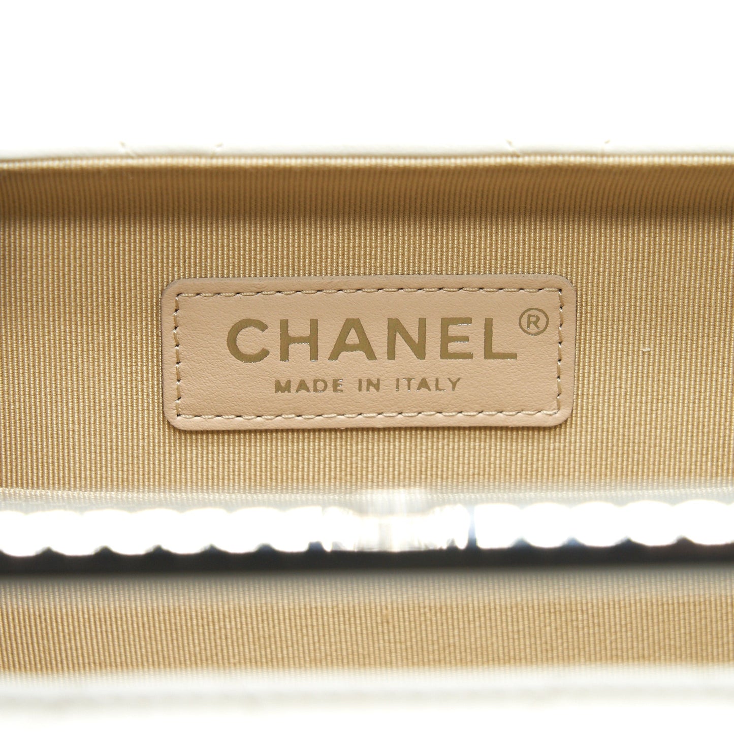 Chanel Quilted Clutch Lambskin White