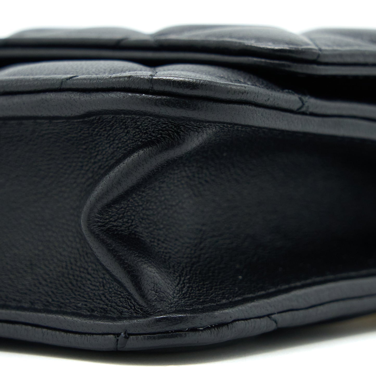 Chanel Pearl Crush Wallet On Chain Lambskin Black Brushed  (Microchip)