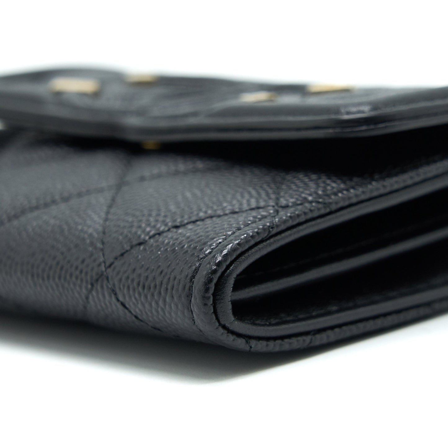 Chanel Filigree Flap Card Holder Caviar Black