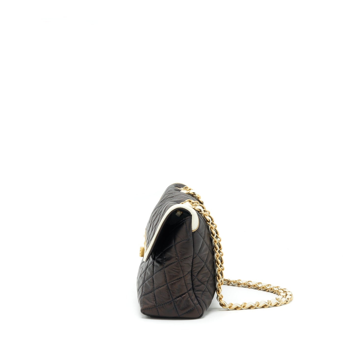 Chanel  Single Flap Bag Lambskin Dark Brown
