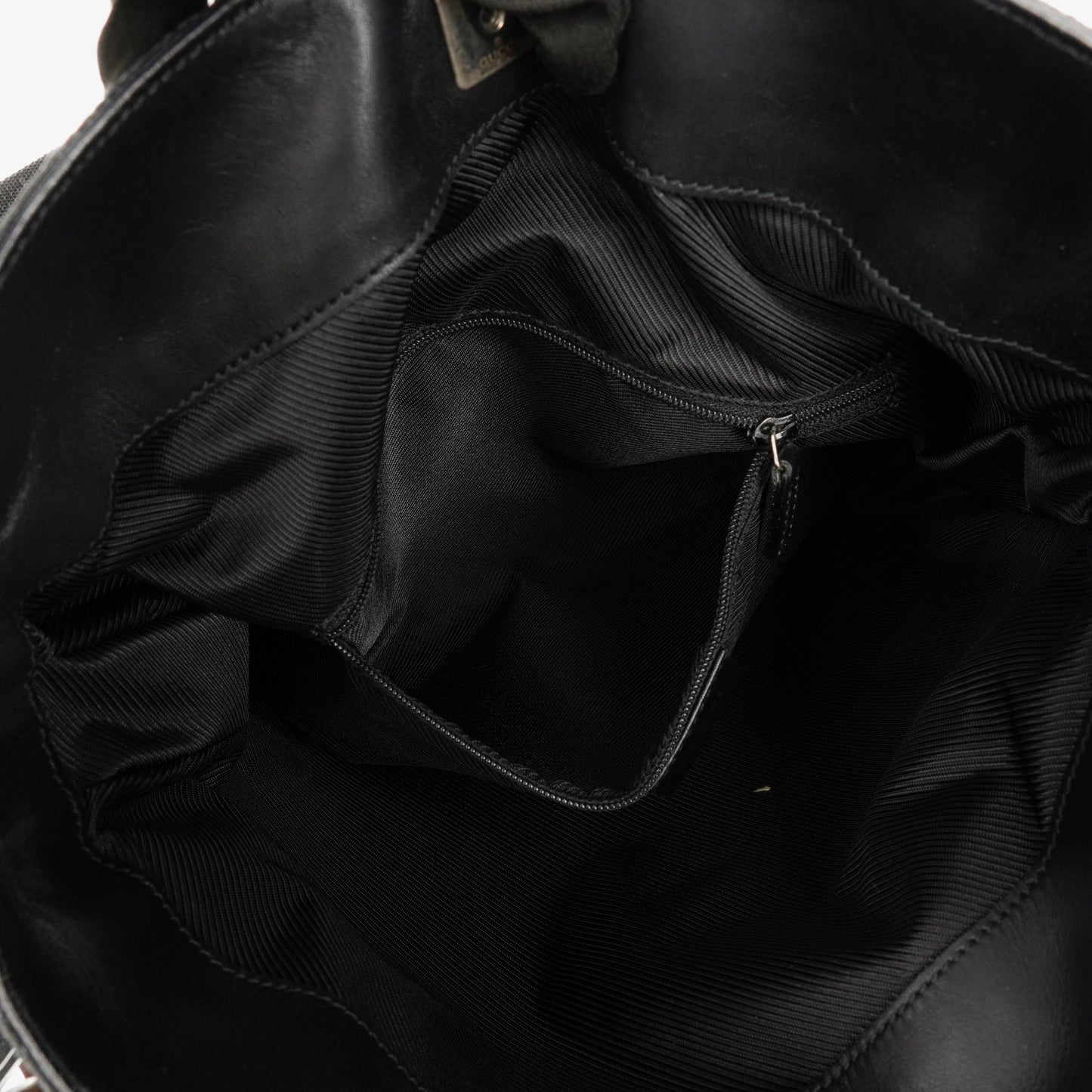 Gucci Bamboo Top Handle Dark Navy Monogram Canvas And Leather Hobo Bag