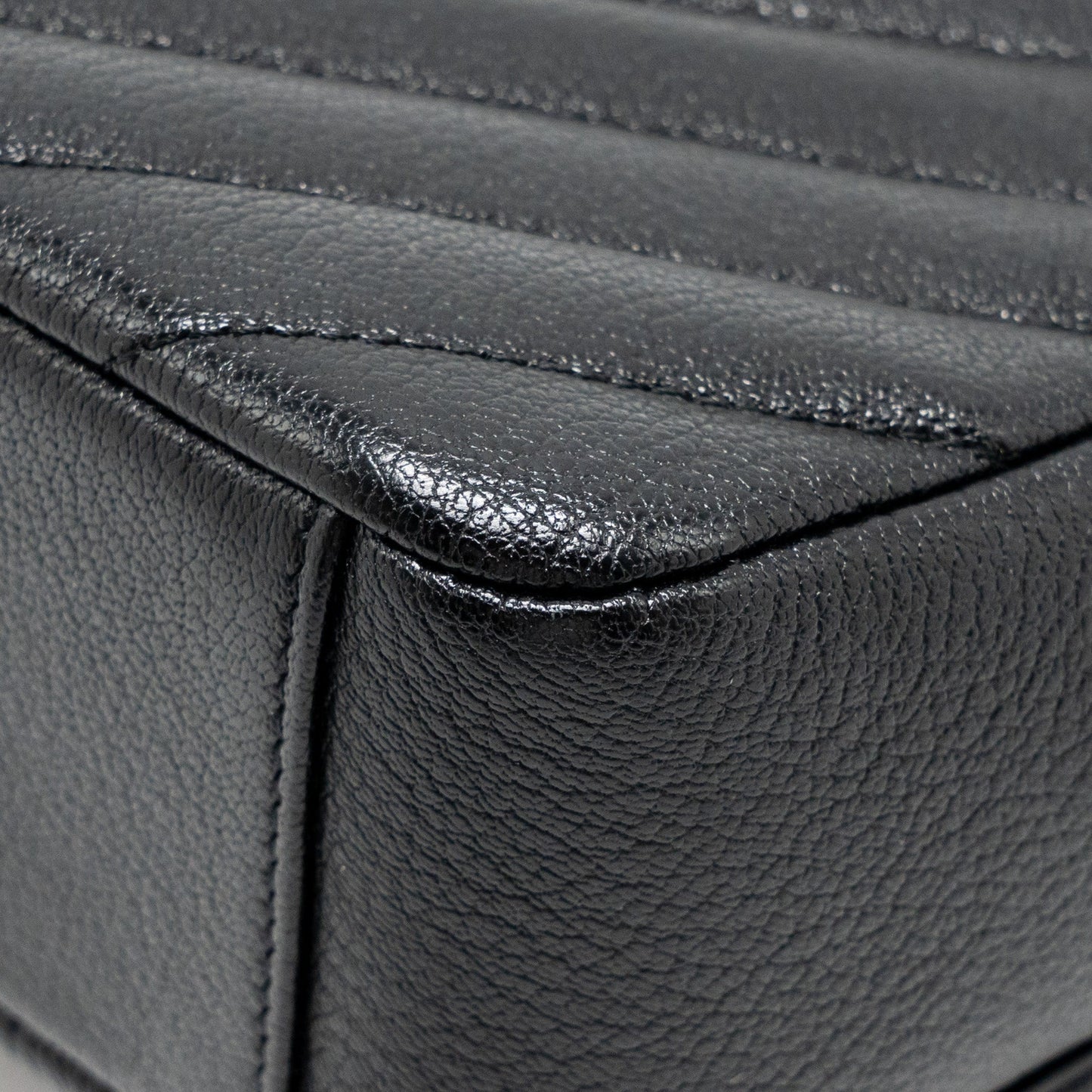 Chanel Small Diagnoal Flap Bag Shiny Goatskin Black